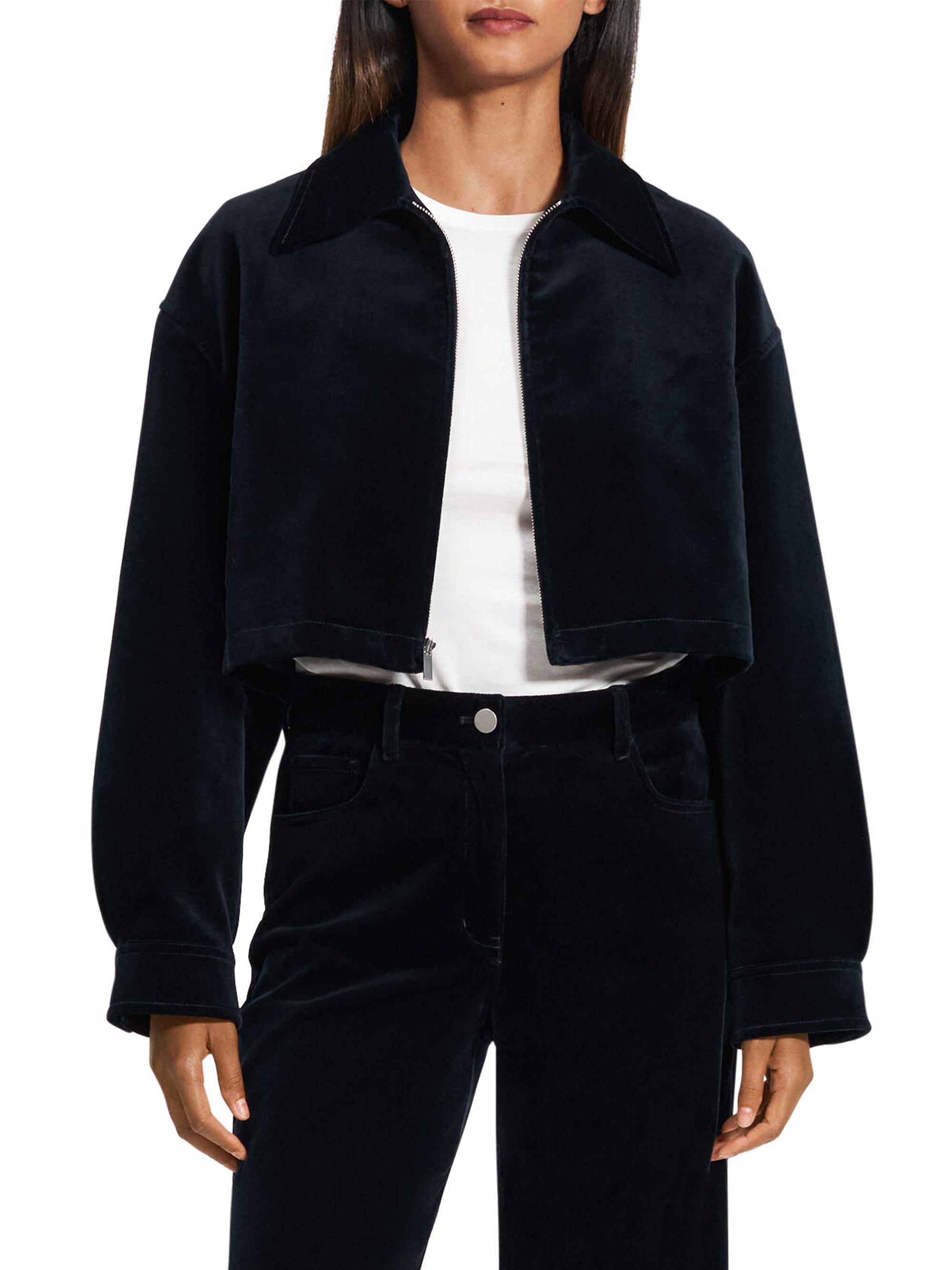 Theory Aline Cropped Zip-Front Jacket | Saks Fifth Avenue