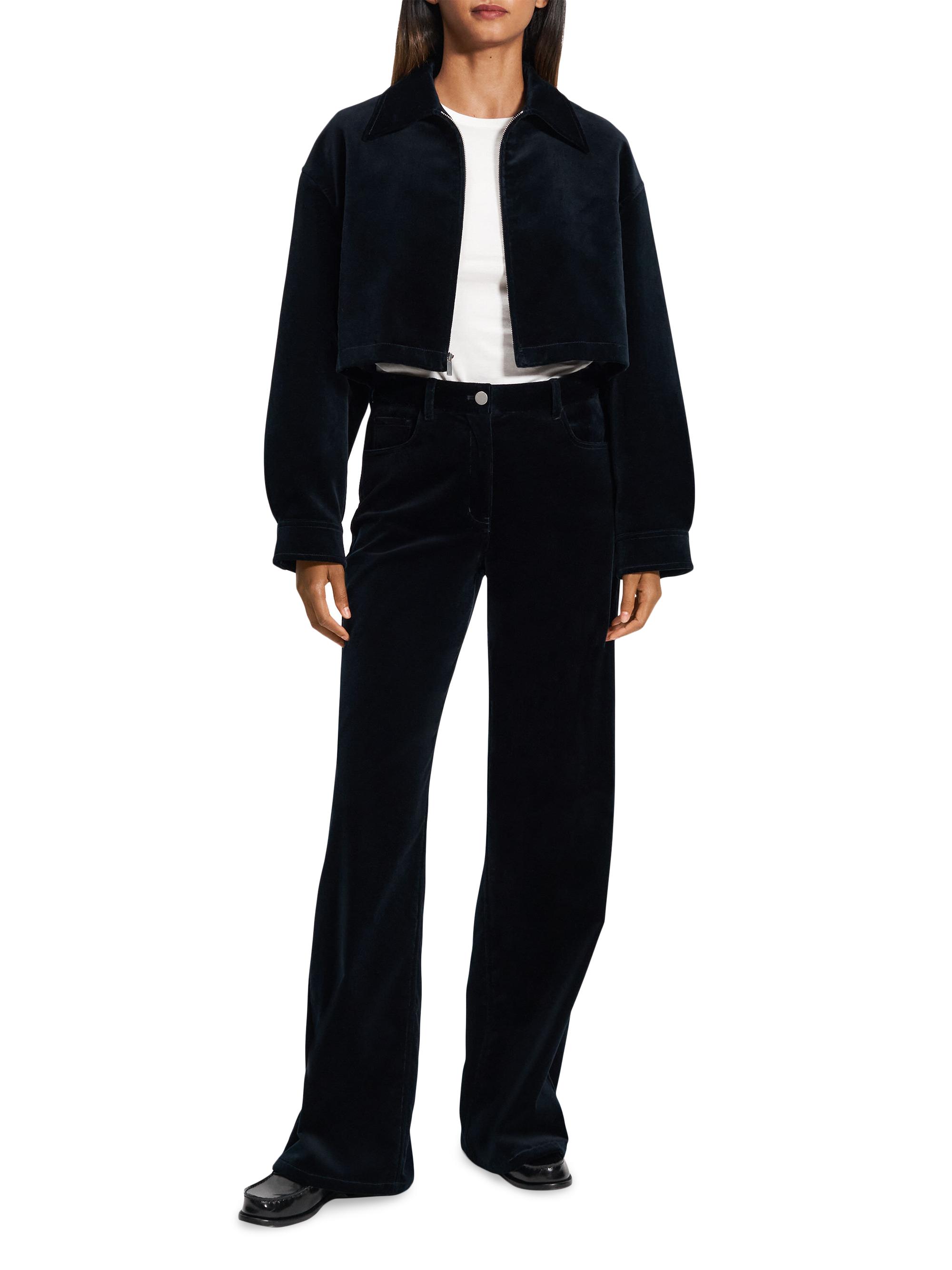 V12 ALINE ZIP JKT ブラック Theory Aline Cropped Zip-Front Jacket | Saks Fifth Avenue