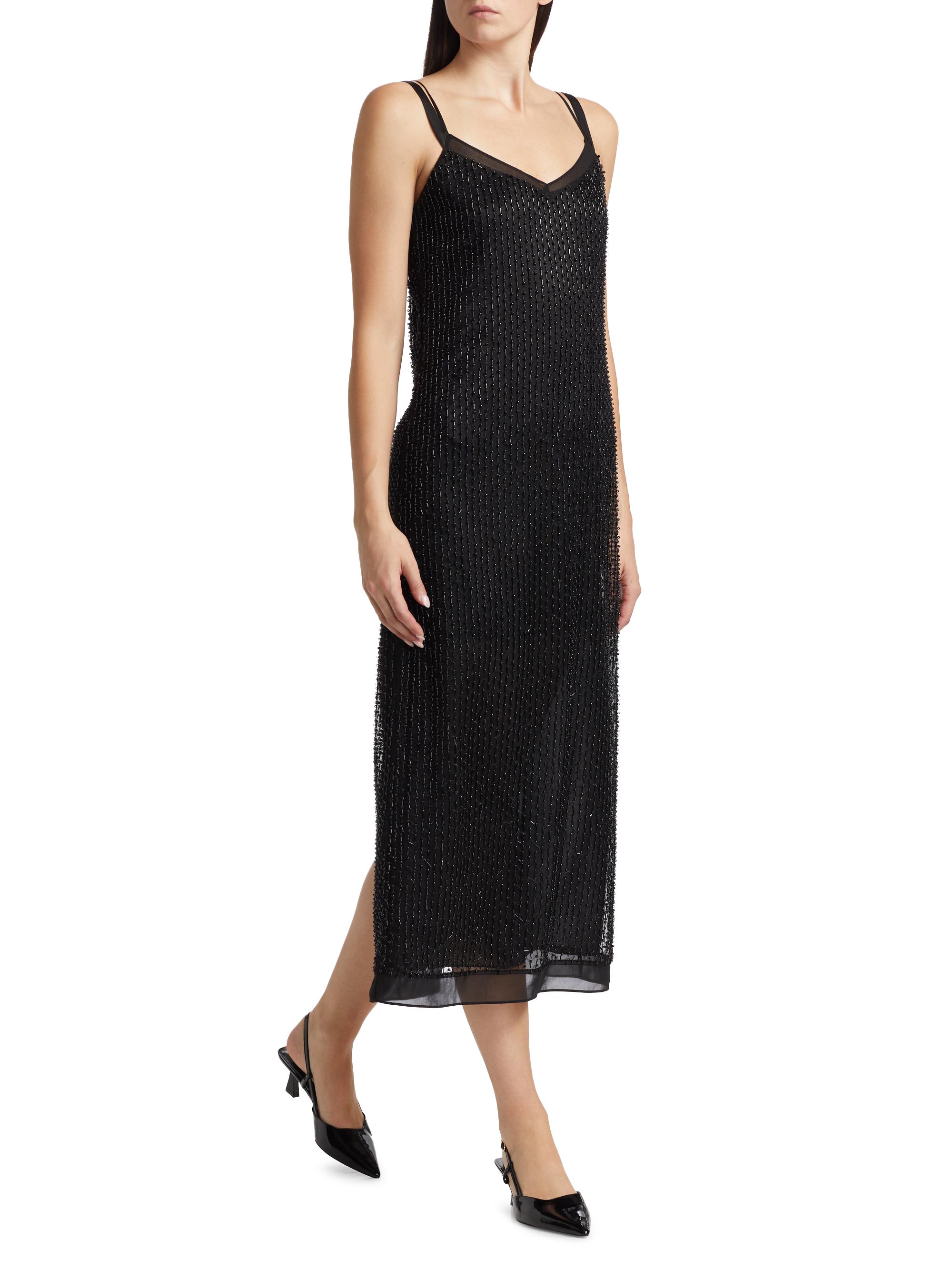 PHOTOCOPIEU×Edition SHT SLV DRESS Vince Beaded Georgette Slipdress | Saks Fifth Avenue