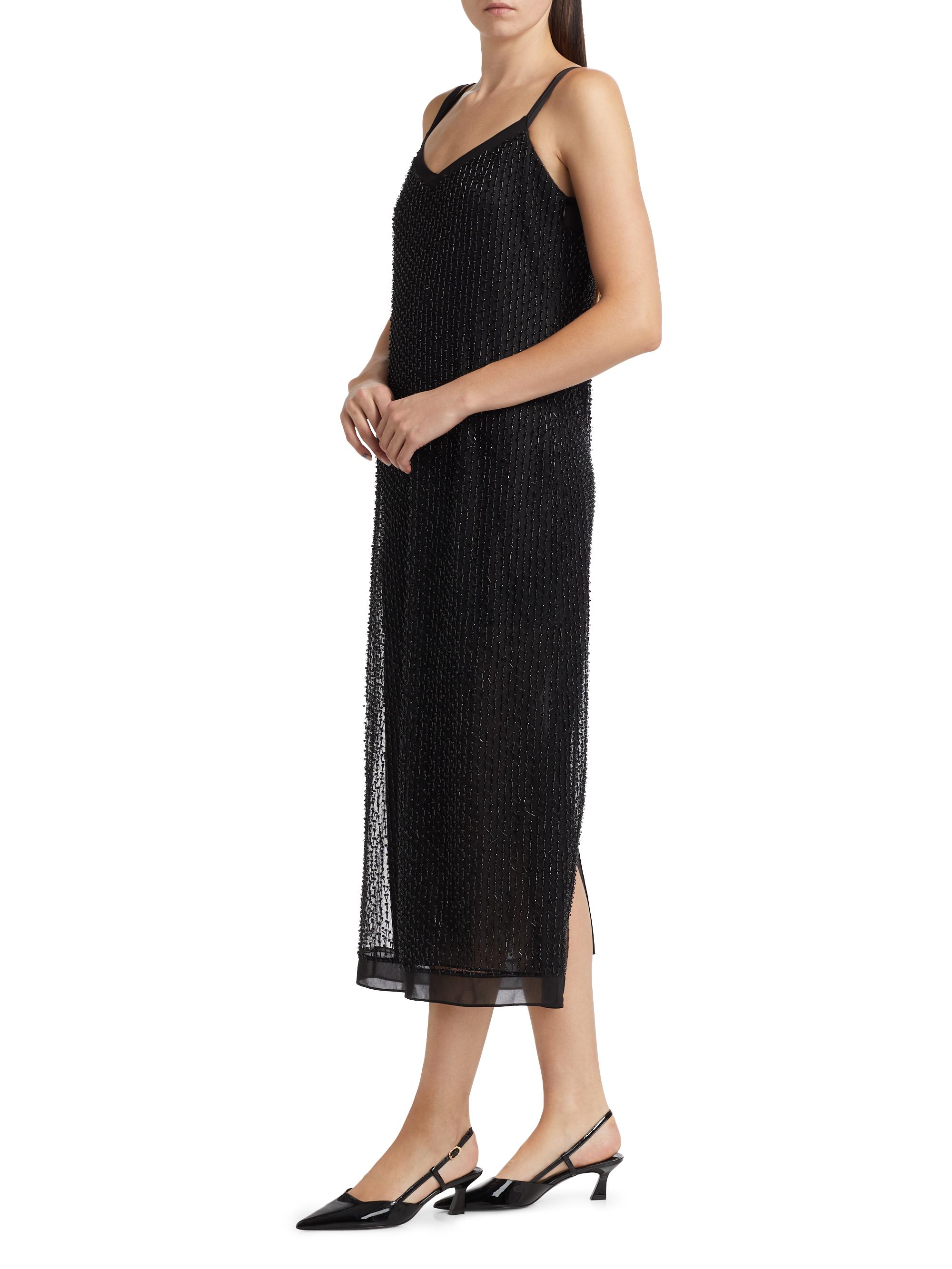 Vince Beaded Georgette Slipdress | Saks Fifth Avenue