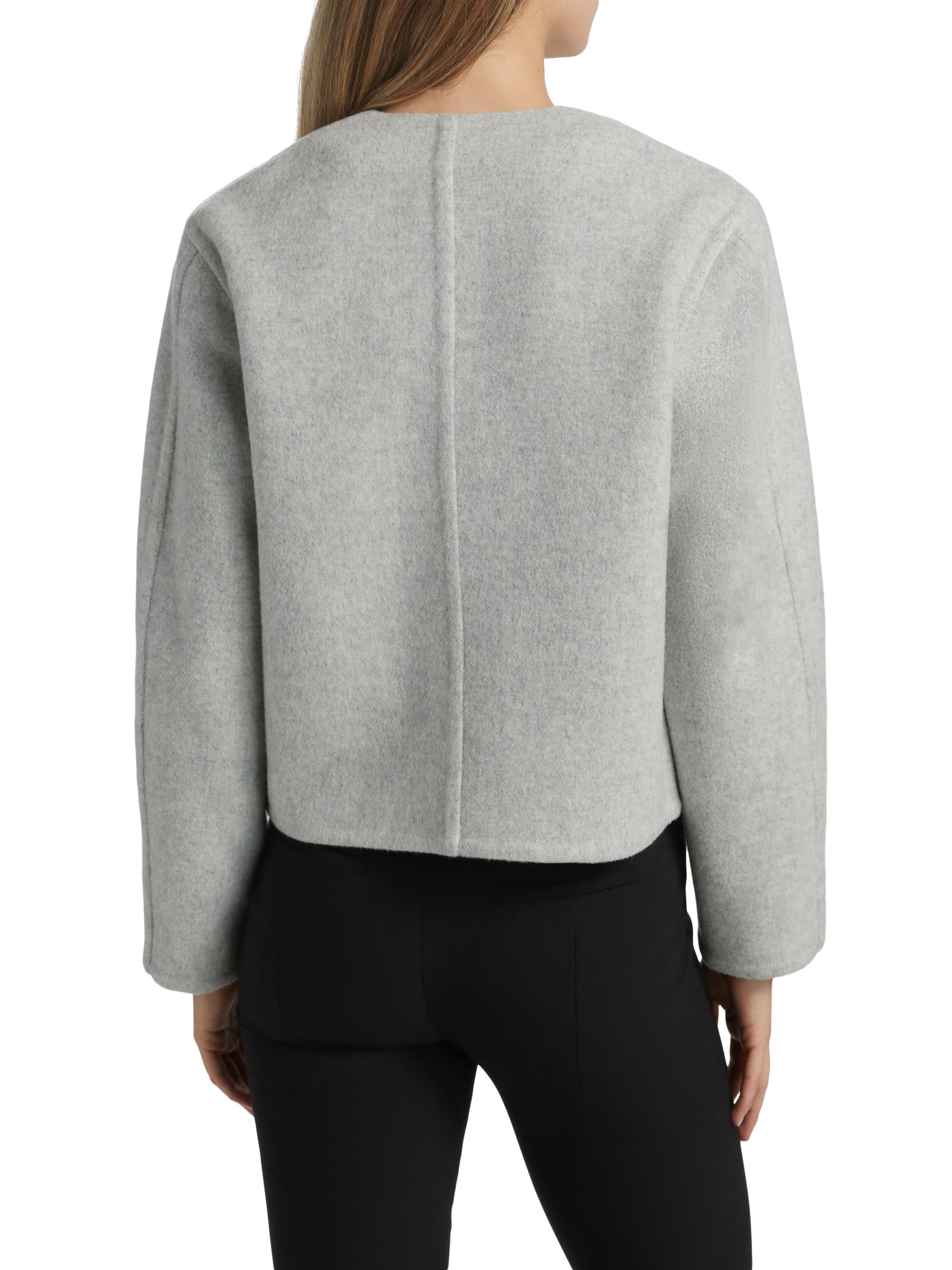 Double Wool Collarless Jacket