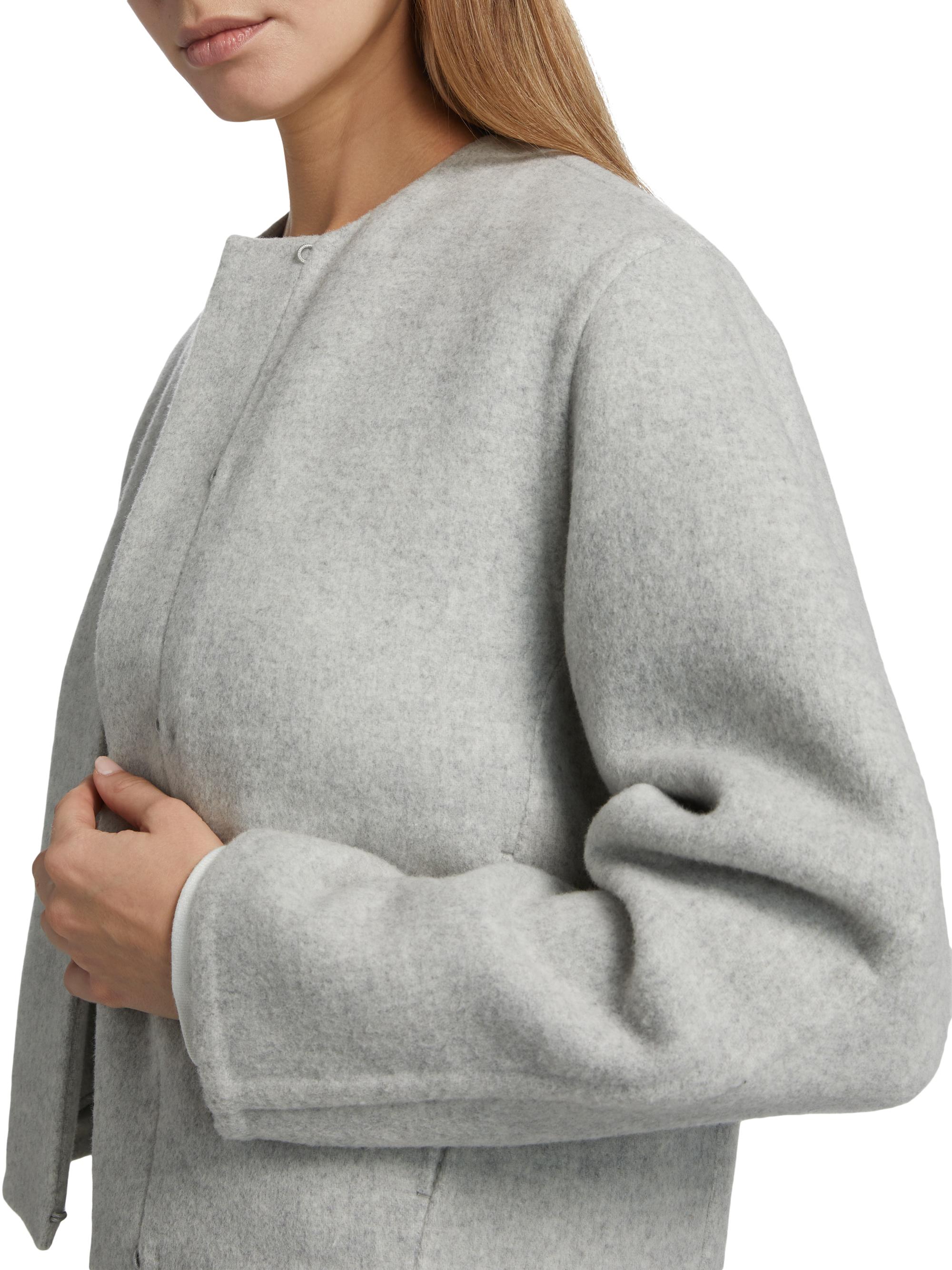 digne collarless jacket coat グレー Italian Wool-Blend Collarless Jacket in Jackets & Outerwear