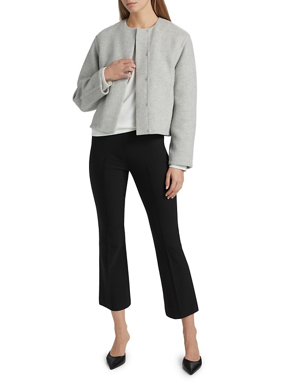 Shop Vince Double Wool Collarless Jacket | Saks Fifth Avenue Shop Vince Double Wool Collarless Jacket | Saks Fifth Avenue