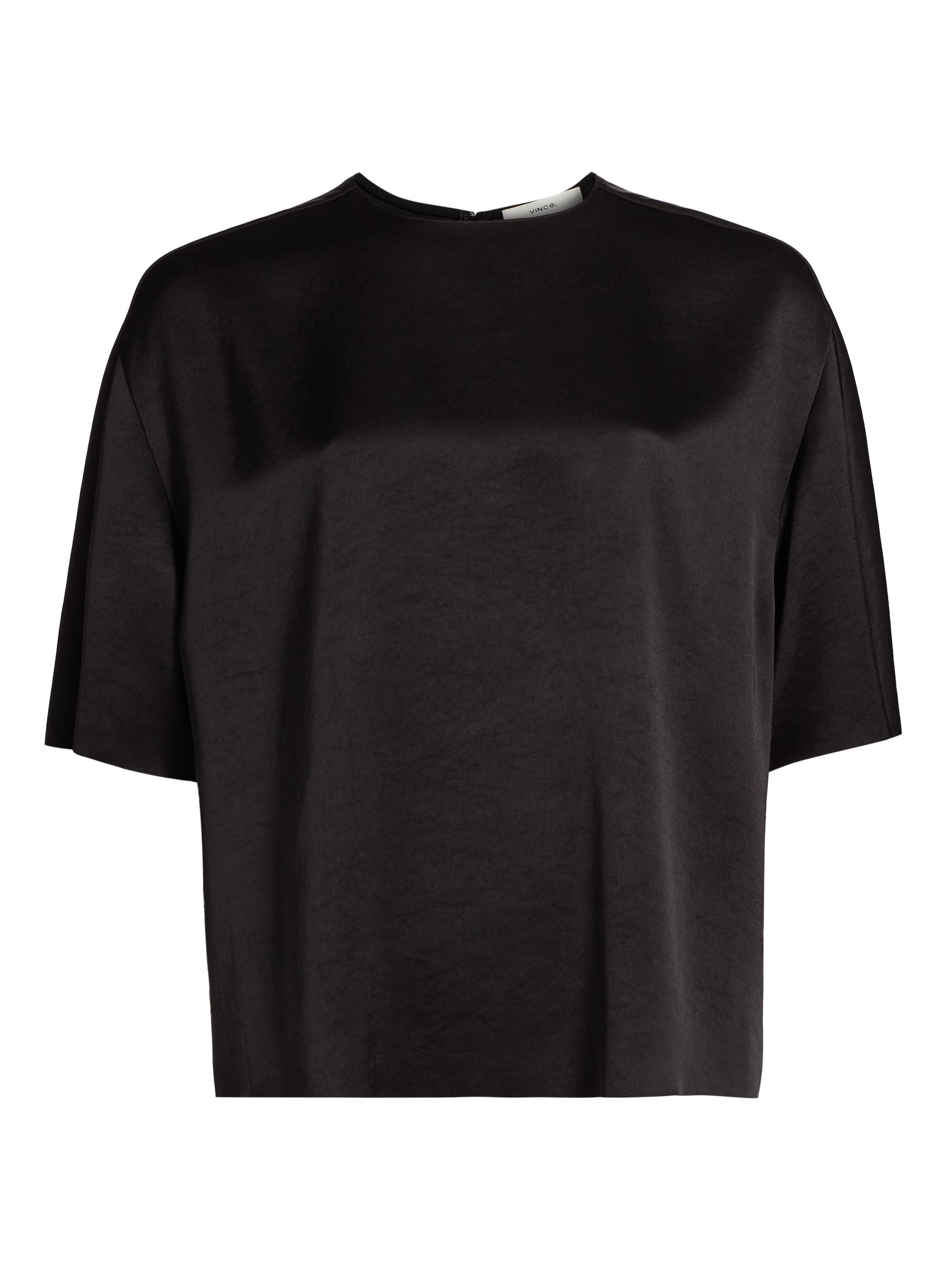 Vince Women's Fluid Satin Blouse - Black