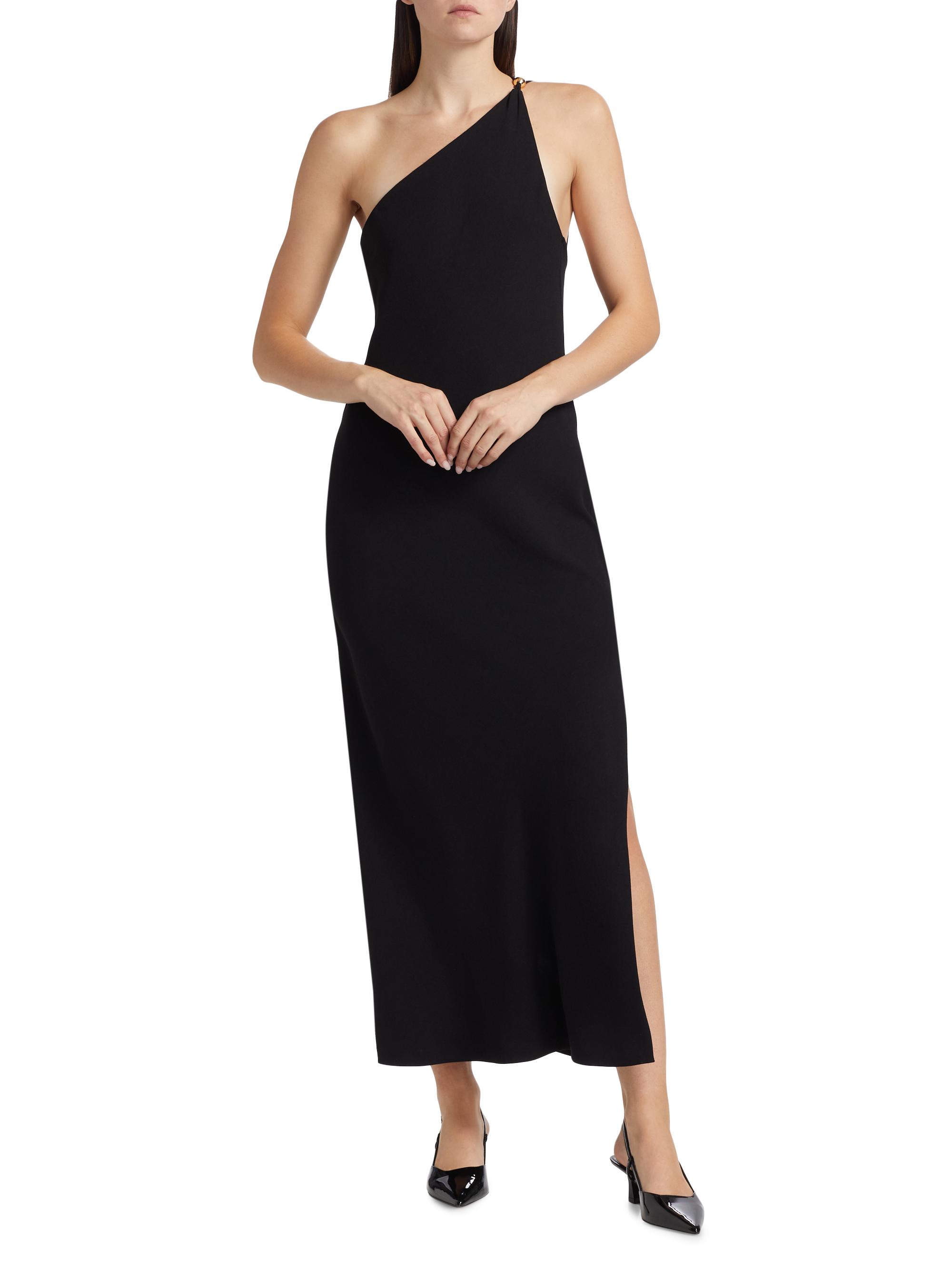 vince one shoulder jewel sphere dress Vince Women's One Shoulder Dress - Black