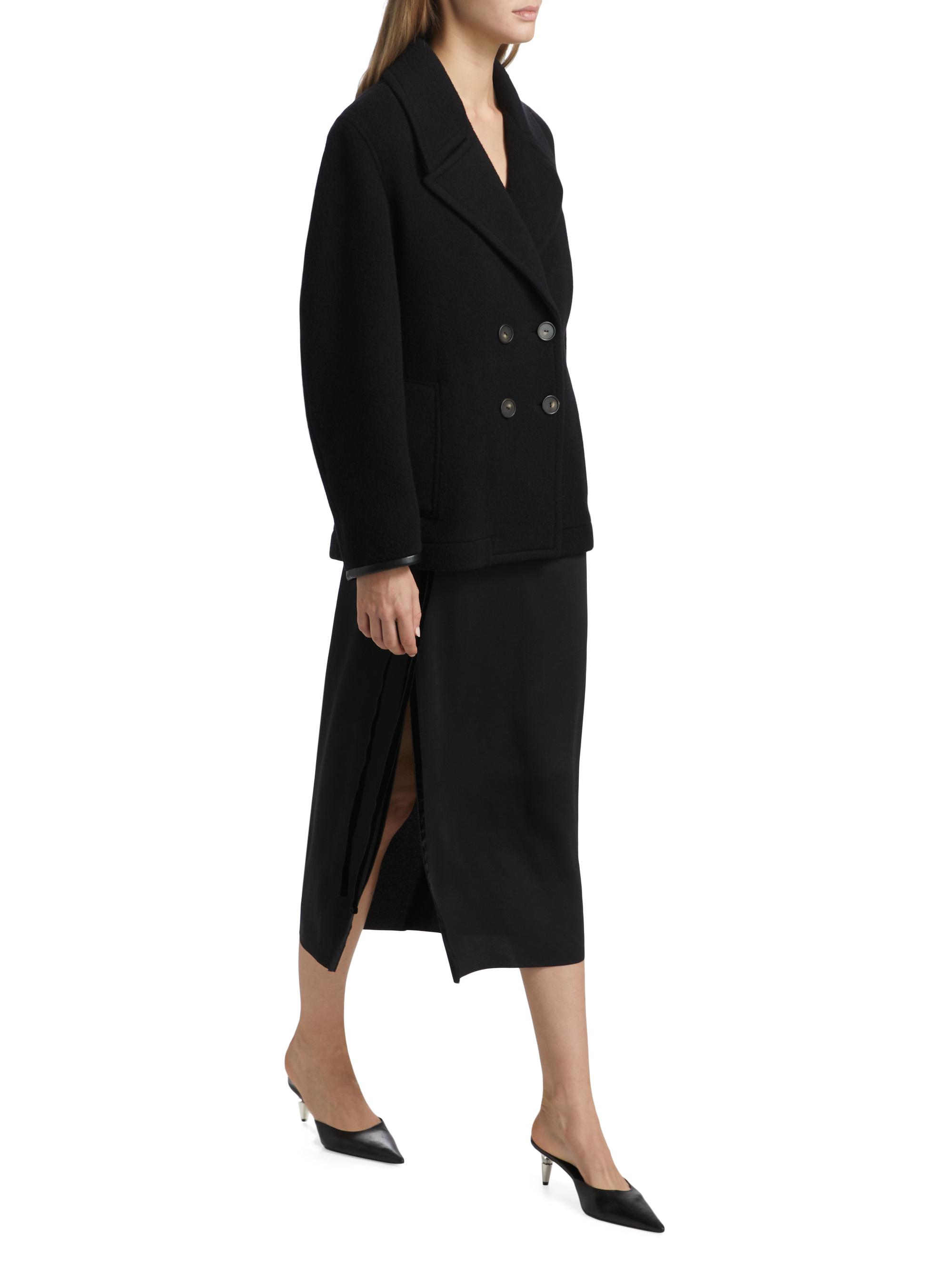 Vince Velvet Trim Side-Slit Midi-Skirt | Saks Fifth Avenue