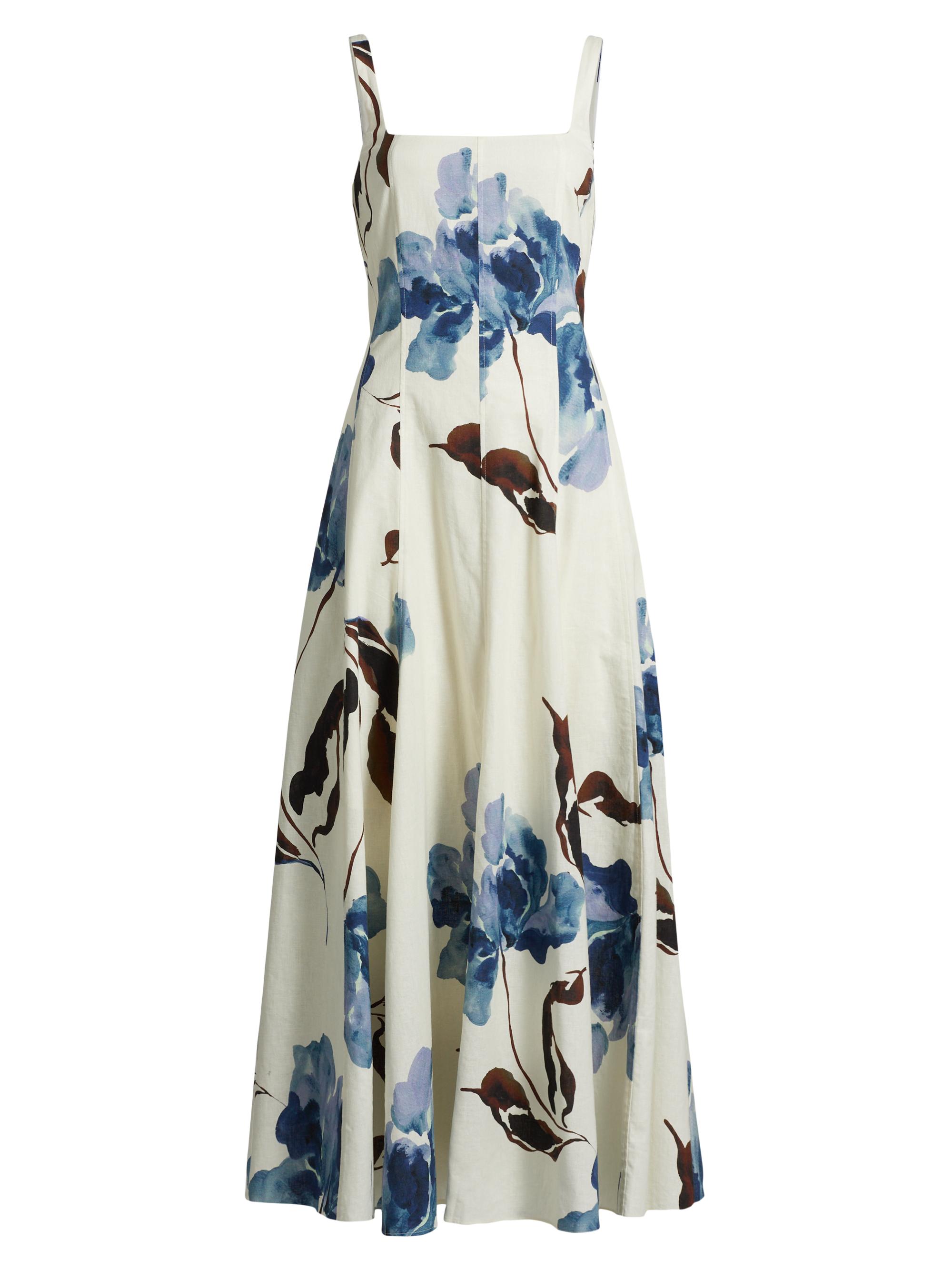 Nicholas the Label Women's Athena Floral Panelled Sleeveless A-Line Maxi Dress - Alena Blue Floral