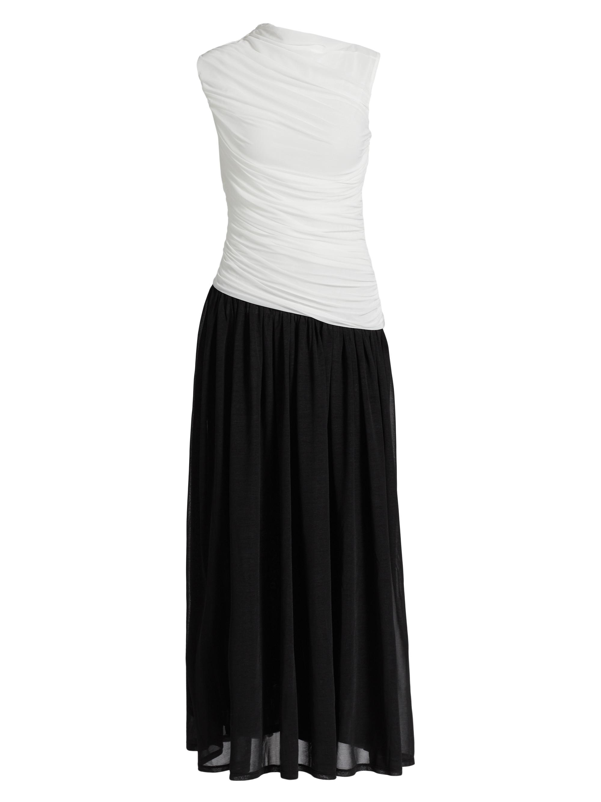 Nicholas the Label Women's Odila Asymmetric Colorblocked Ruched Maxi Dress -  Black