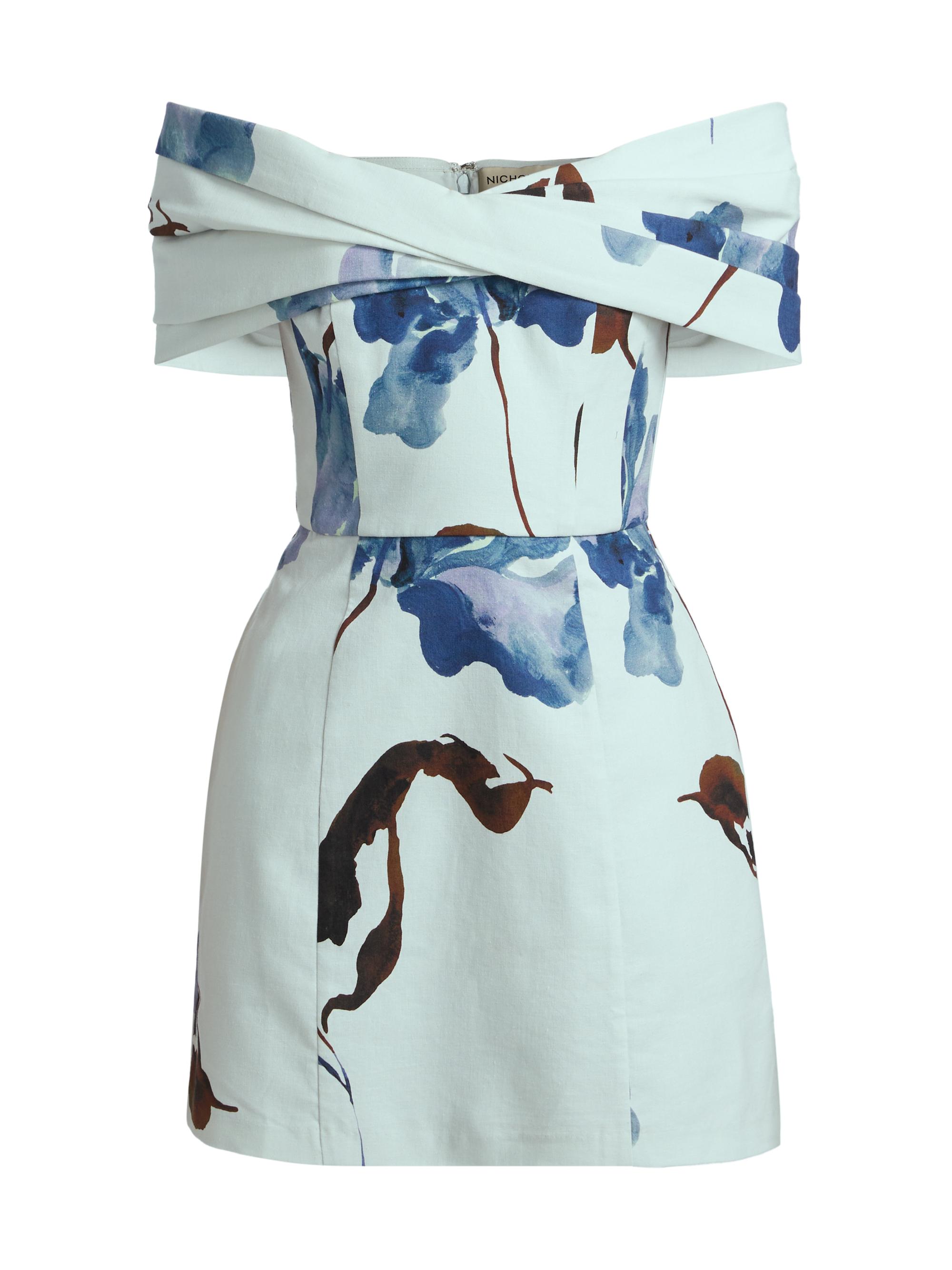 Nicholas the Label Lori Floral Off-the-Shoulder Twist-Front A-Line