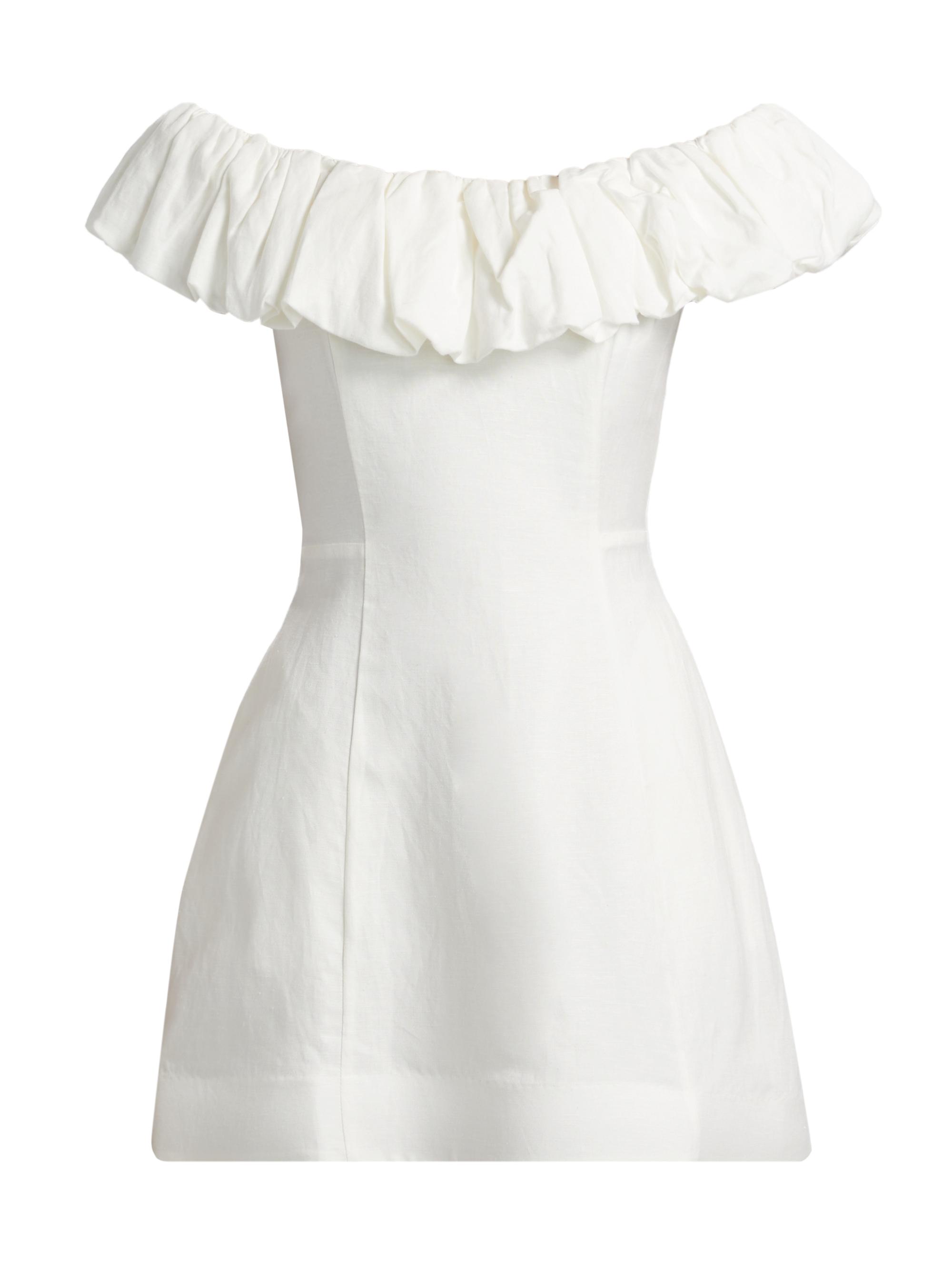 Nicholas the Label Women's Uma Puff Off-the-Shoulder Linen-Blend A-Line Minidress -