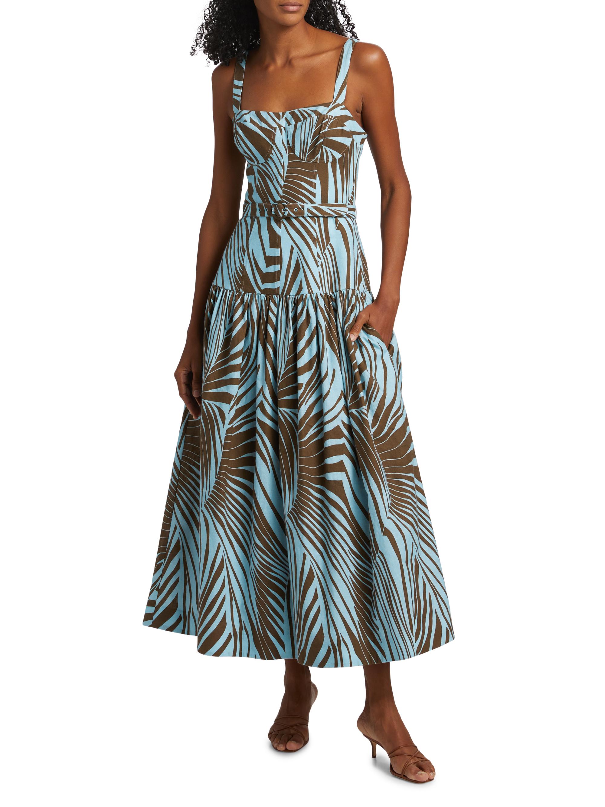 Nicholas the Label Lidia Printed Bustier Drop-Waist Maxi Dress