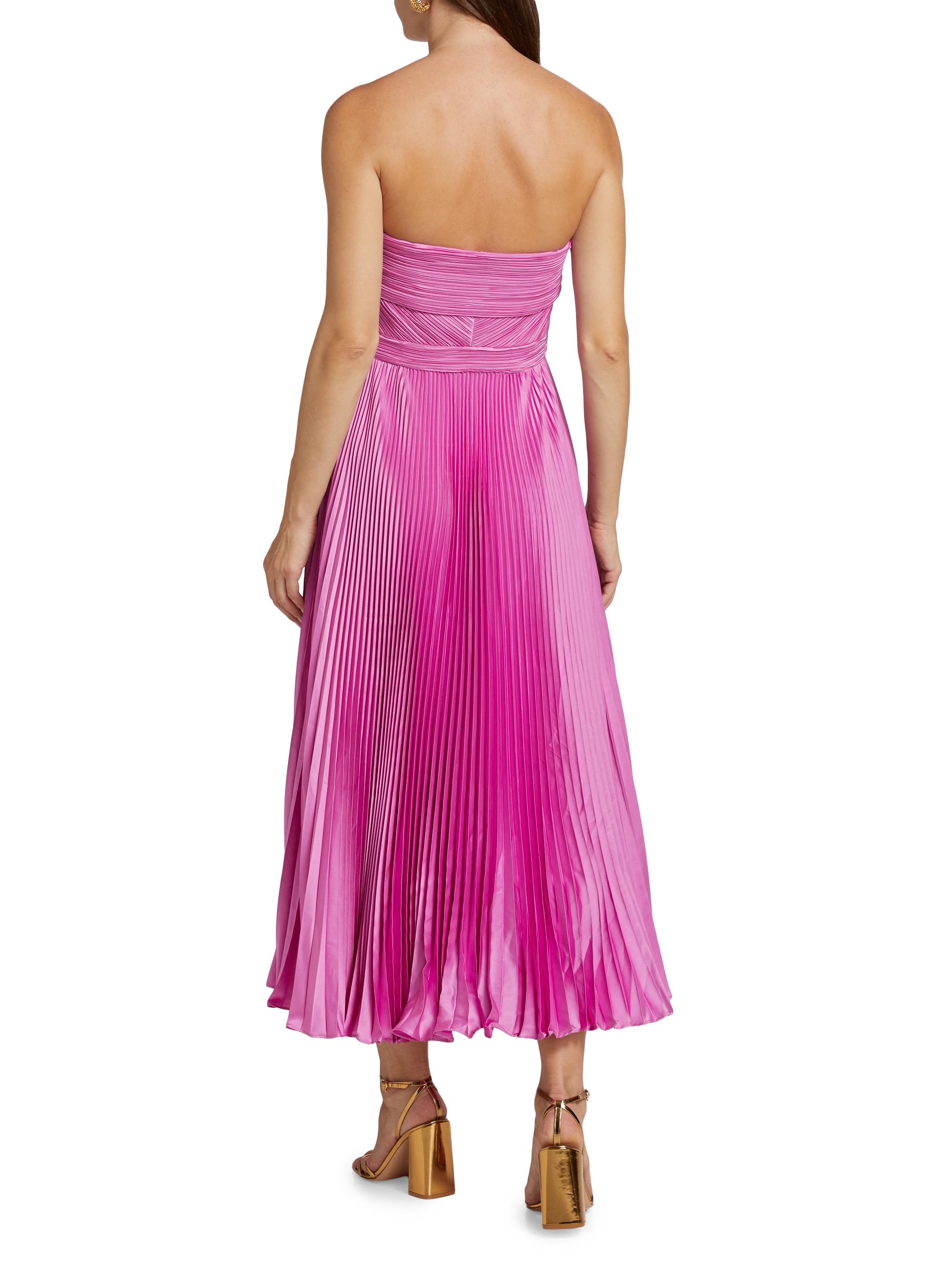 AMUR Women's Harden Pleated Strapless Midi-Dress - Pink Pearl - Size 2