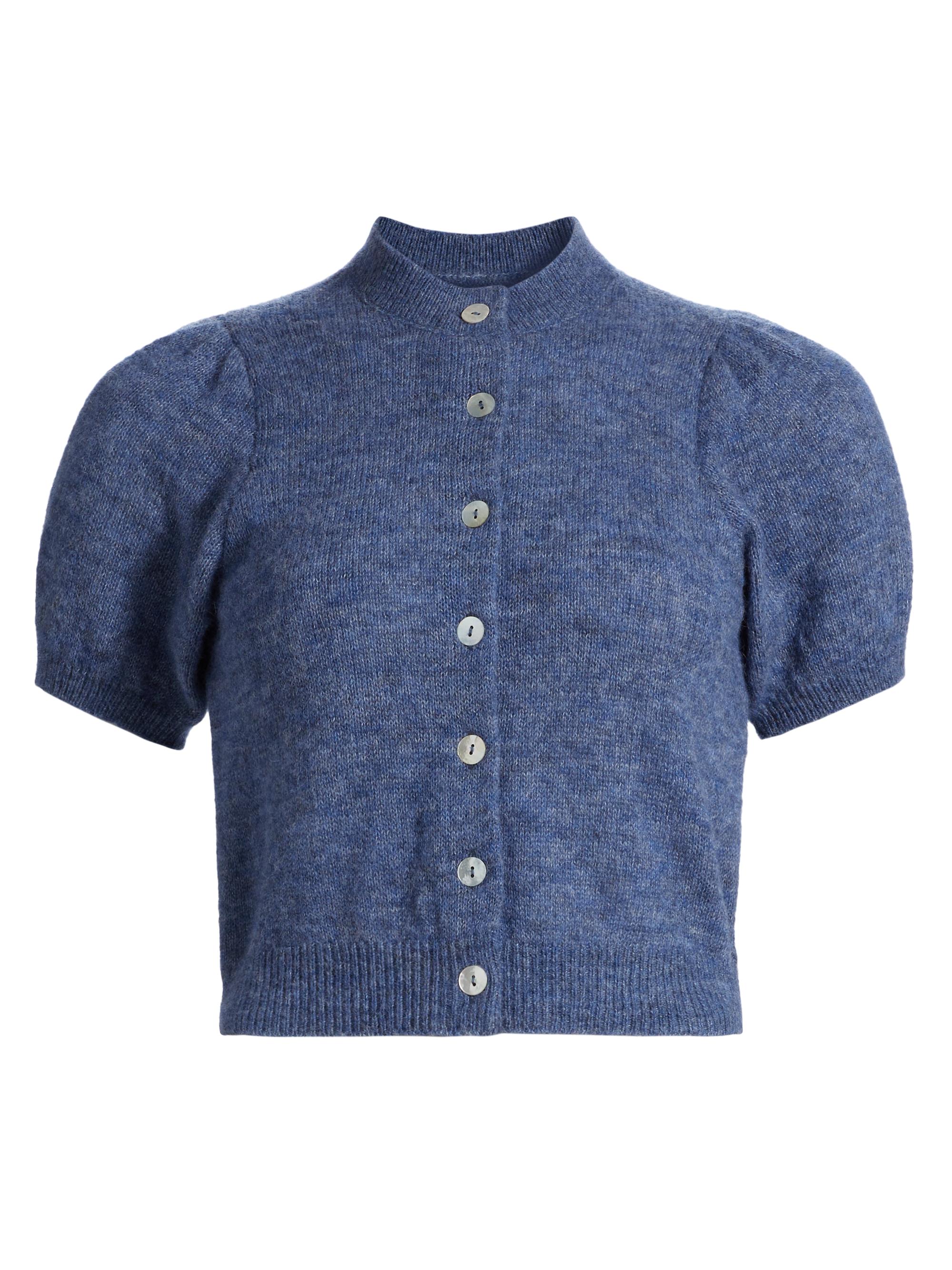 DÔEN Anisa Alpaca-Wool Short-Sleeve Crop Cardigan | Saks Fifth Avenue