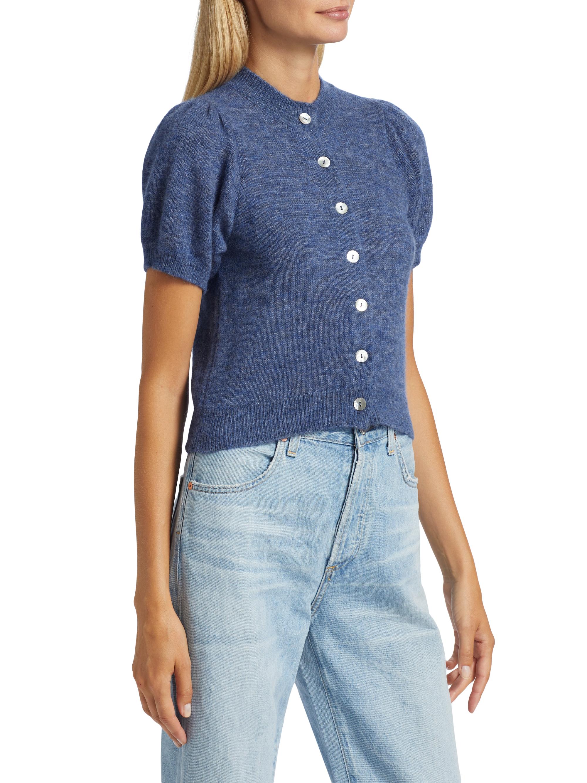 DÔEN Anisa Alpaca-Wool Short-Sleeve Crop Cardigan | Saks Fifth Avenue
