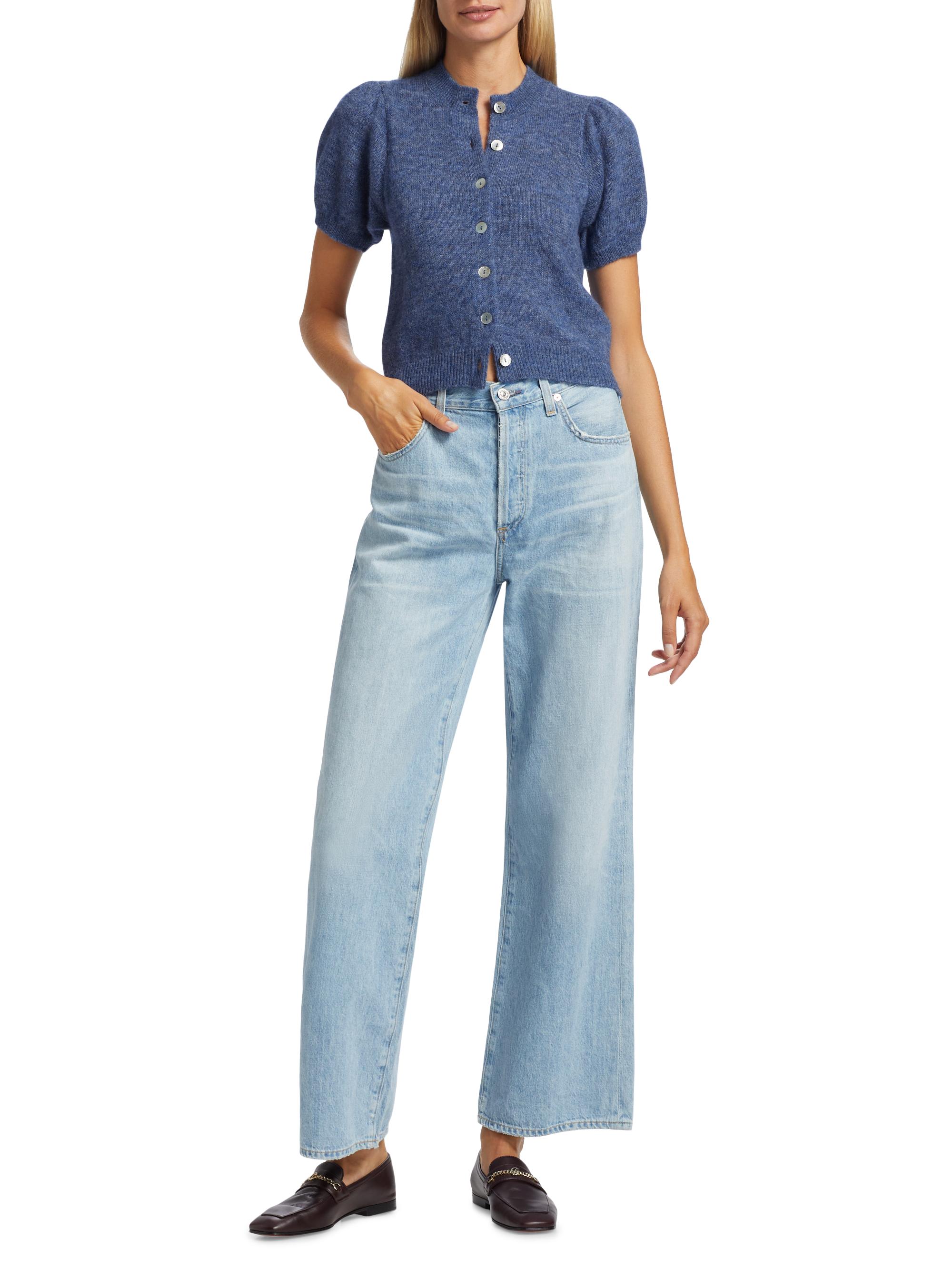 DÔEN Anisa Alpaca-Wool Short-Sleeve Crop Cardigan | Saks Fifth Avenue