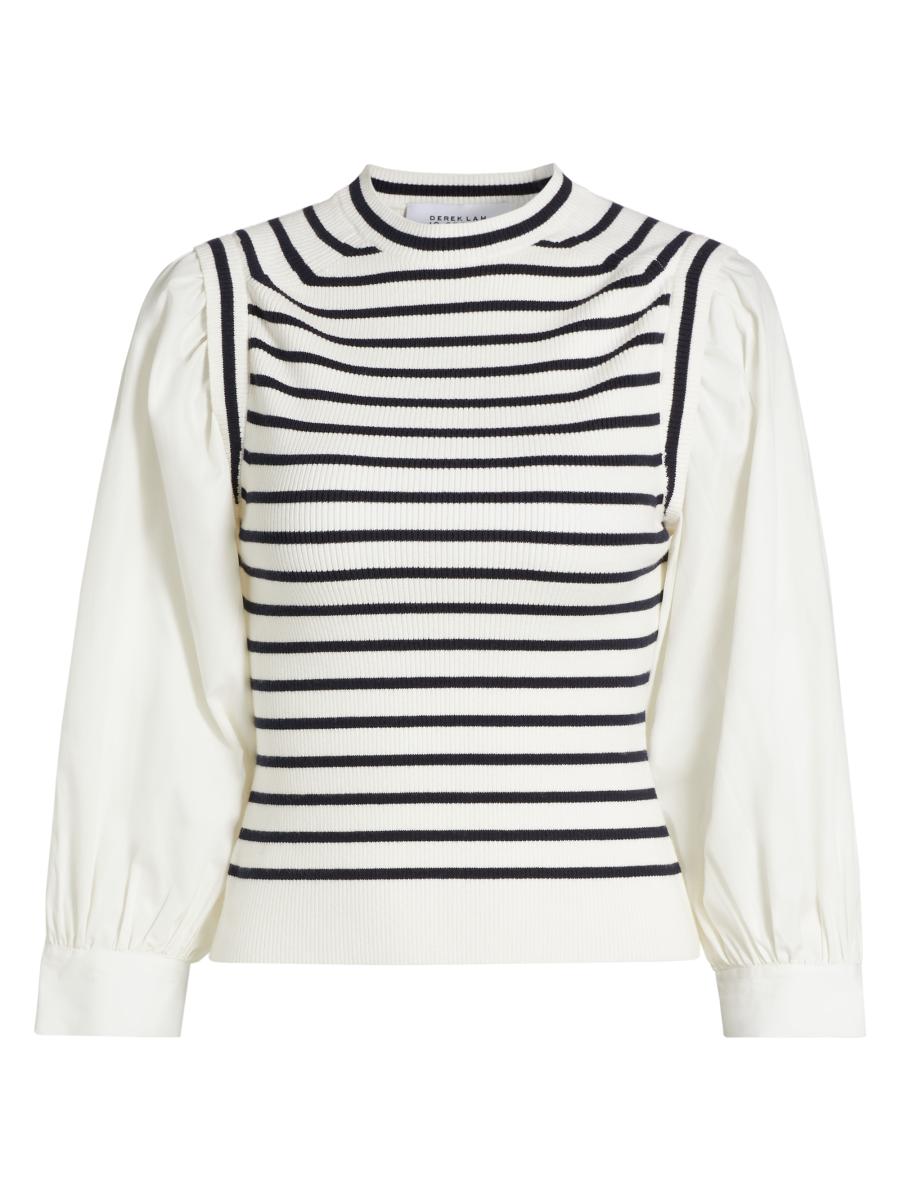 Derek Lam 10 Crosby Tirza Mixed-Media Sweater | Saks Fifth