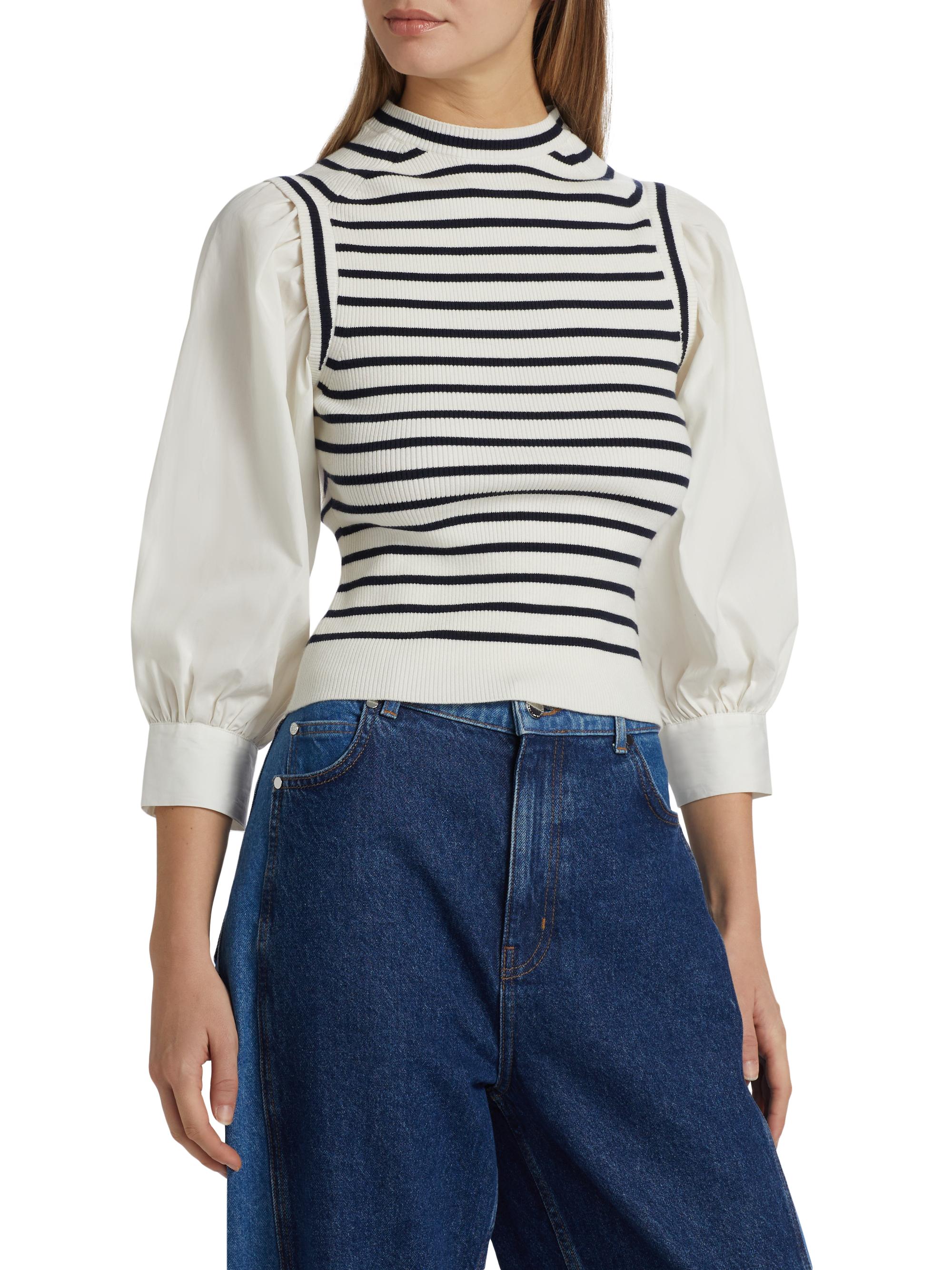 Derek Lam 10 Crosby Tirza Mixed-Media Sweater | Saks Fifth Avenue