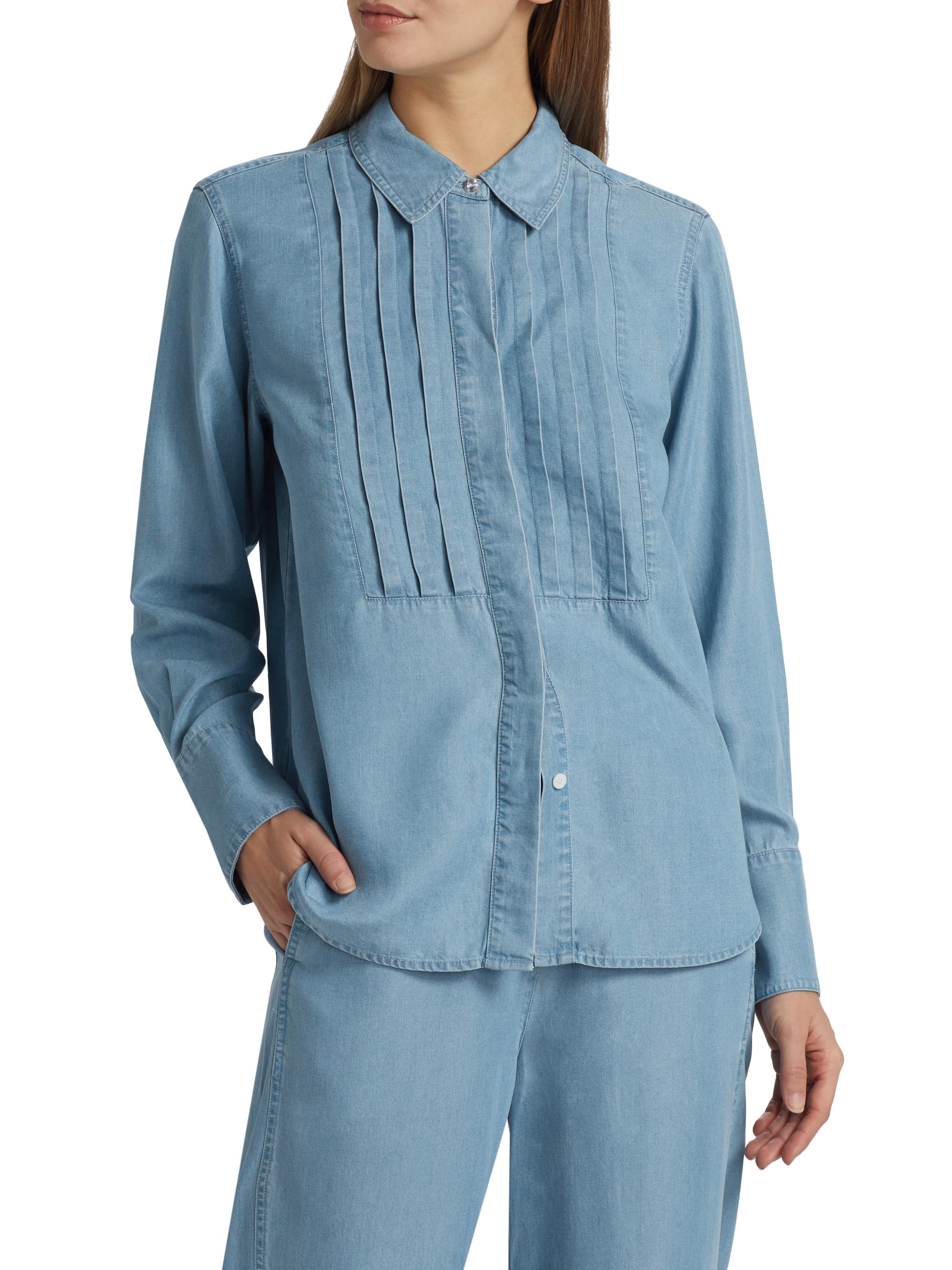Derek Lam 10 Crosby Lilo Denim Tuxedo Shirt | Saks Fifth Avenue