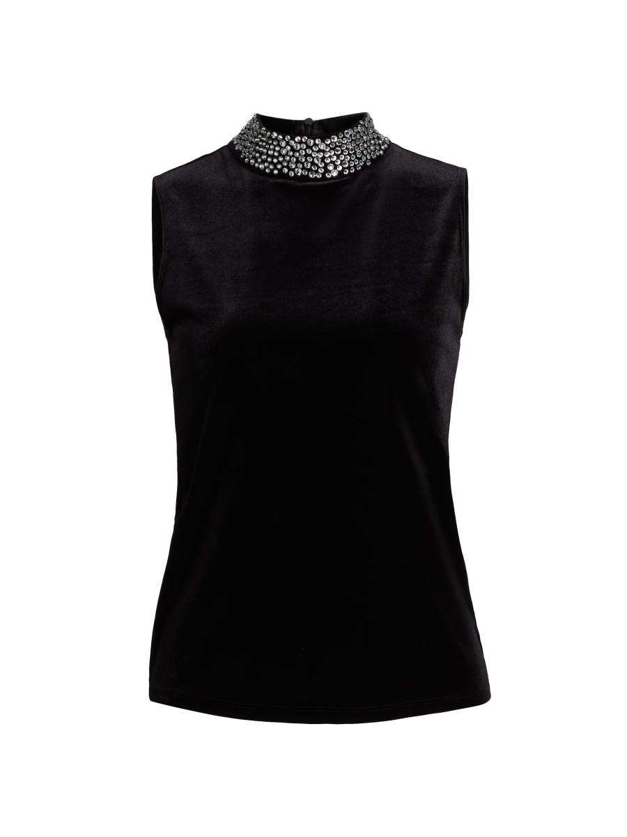 L'AGENCE Madelyn Crystal-Embellished Mock Turtleneck Sleeveless
