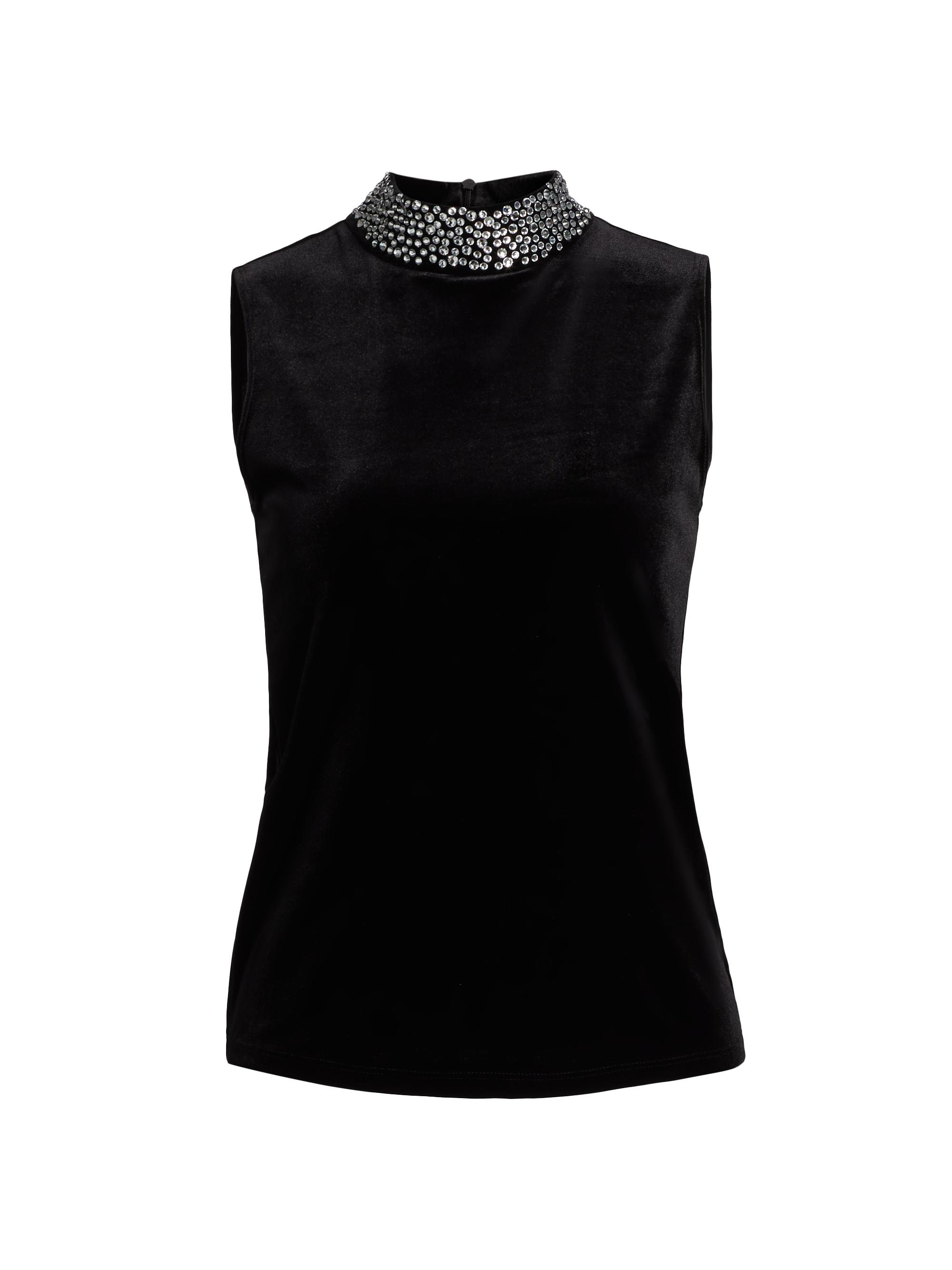 L'AGENCE Madelyn Crystal-Embellished Mock Turtleneck Sleeveless