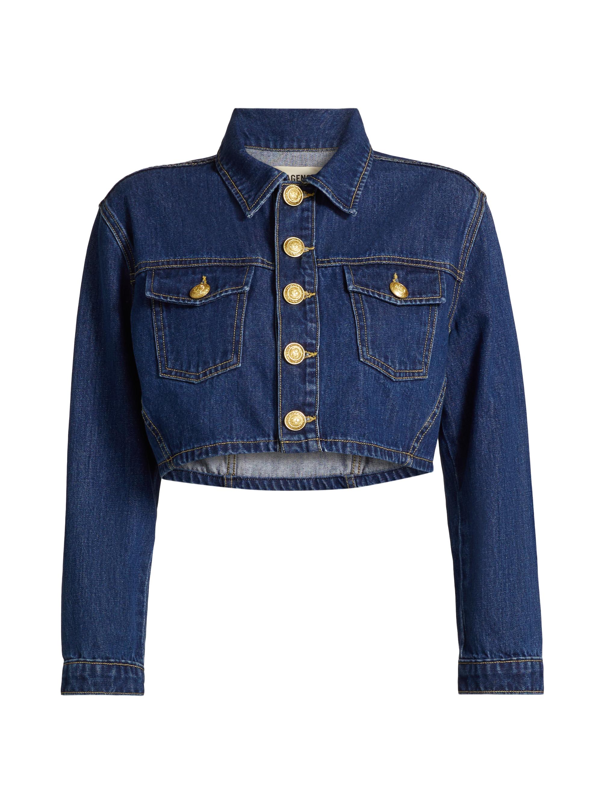 L'AGENCE Women's Genevie Denim Crop Jacket - Conway