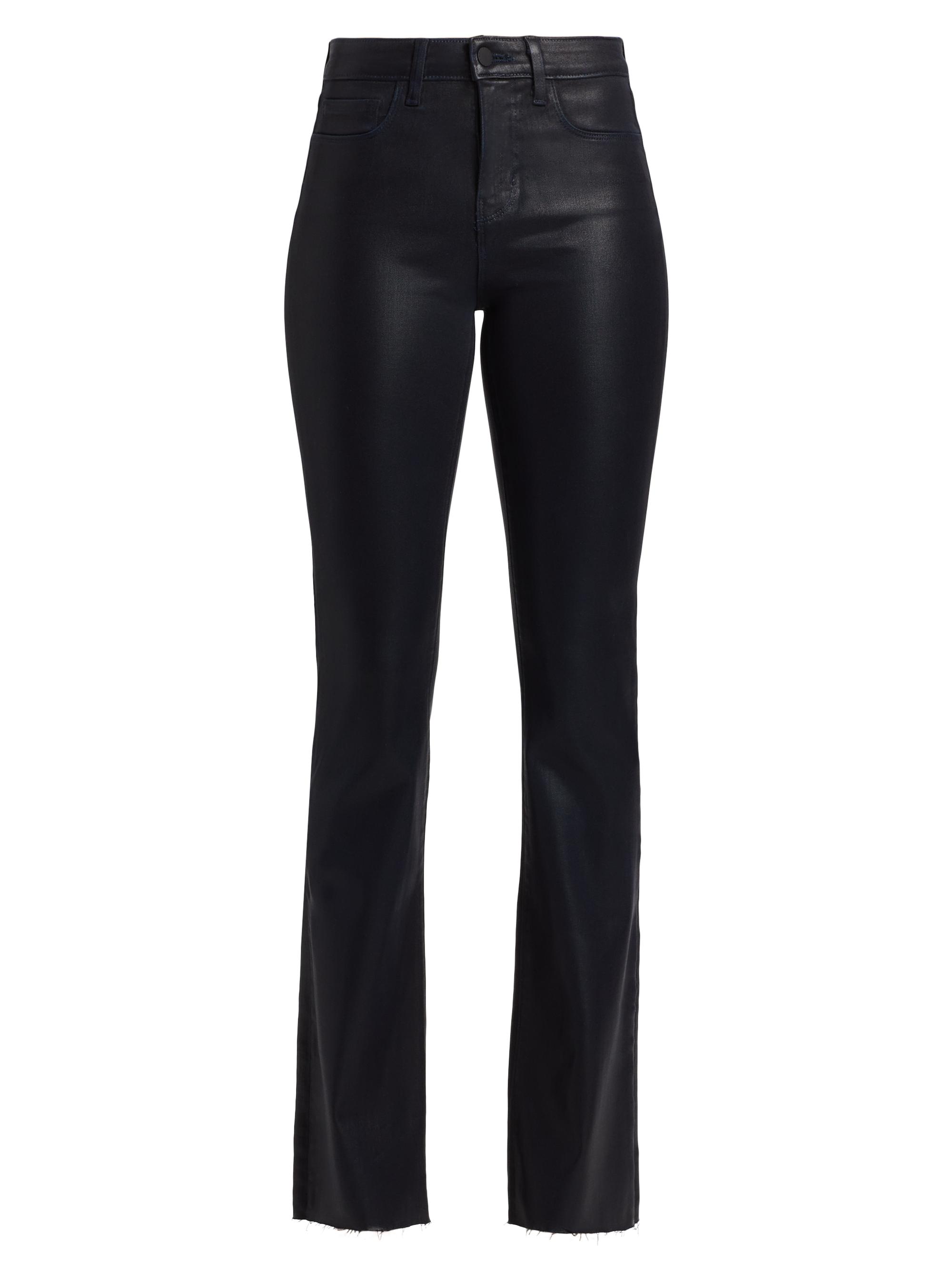 L'AGENCE Women's Ruth Coated High-Rise Straight Jeans - Metro Coated