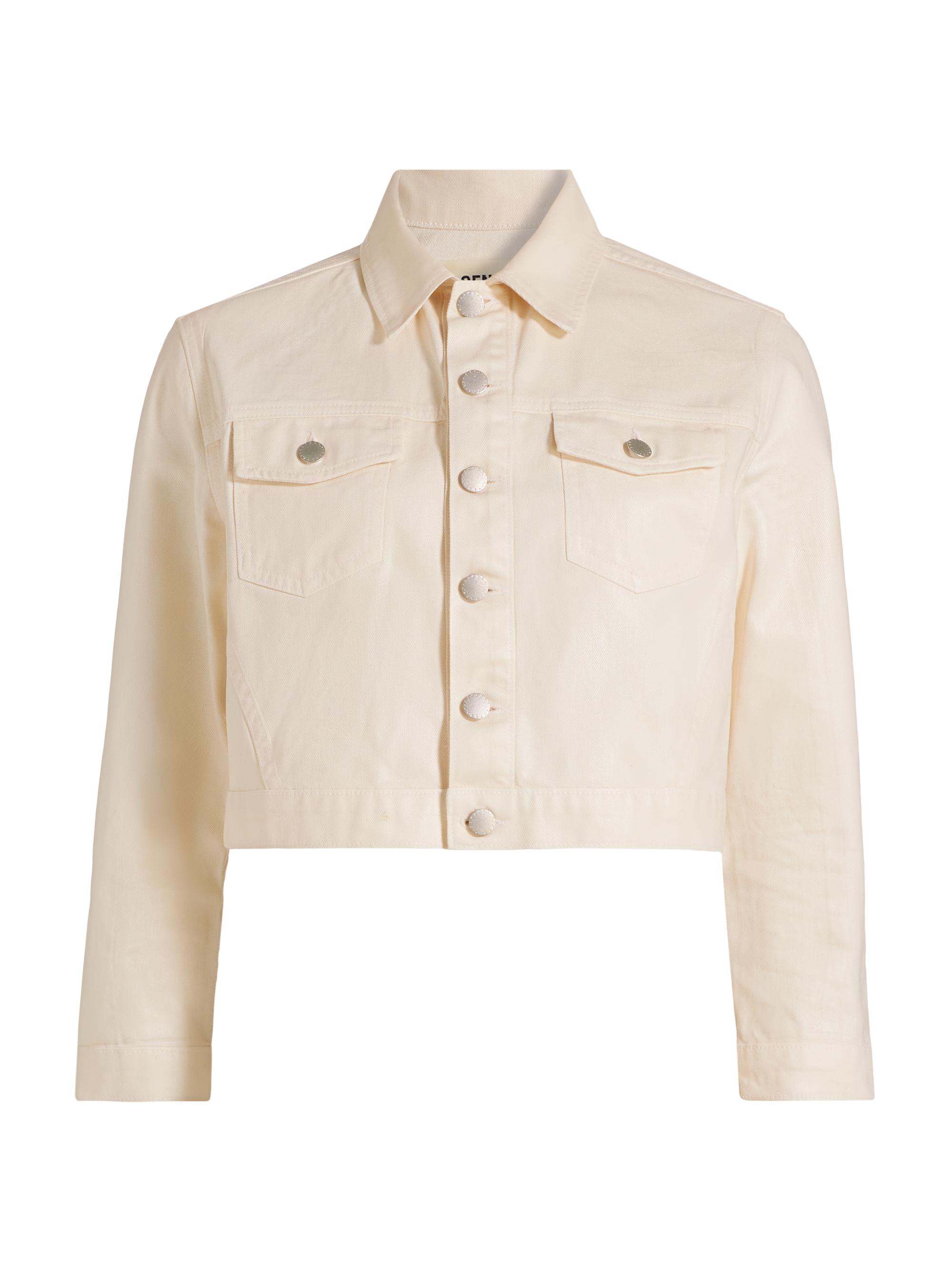 L'AGENCE Koda Coated Denim Crop Jacket | Saks Fifth Avenue