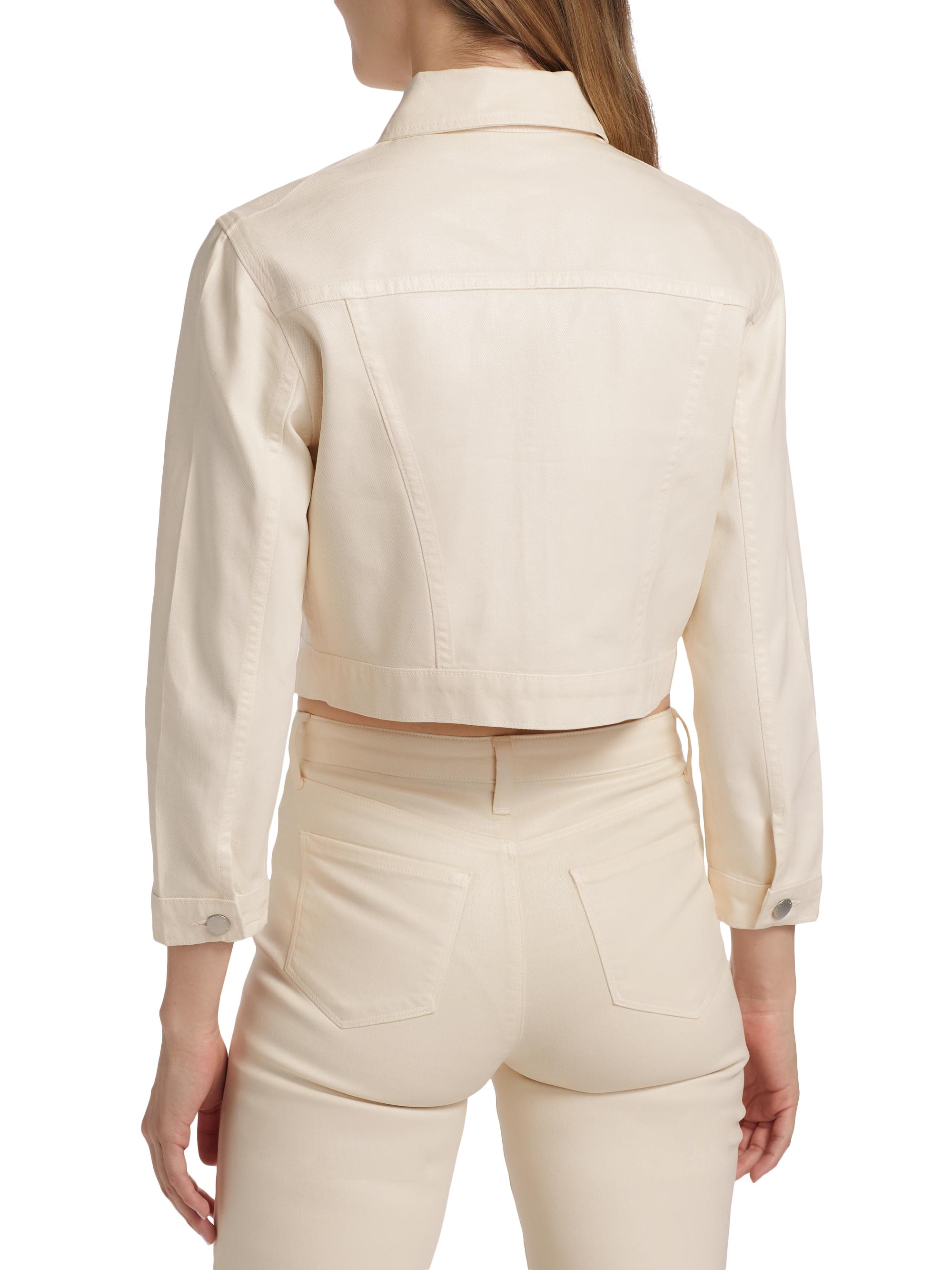 L'AGENCE Koda Coated Denim Crop Jacket | Saks Fifth Avenue