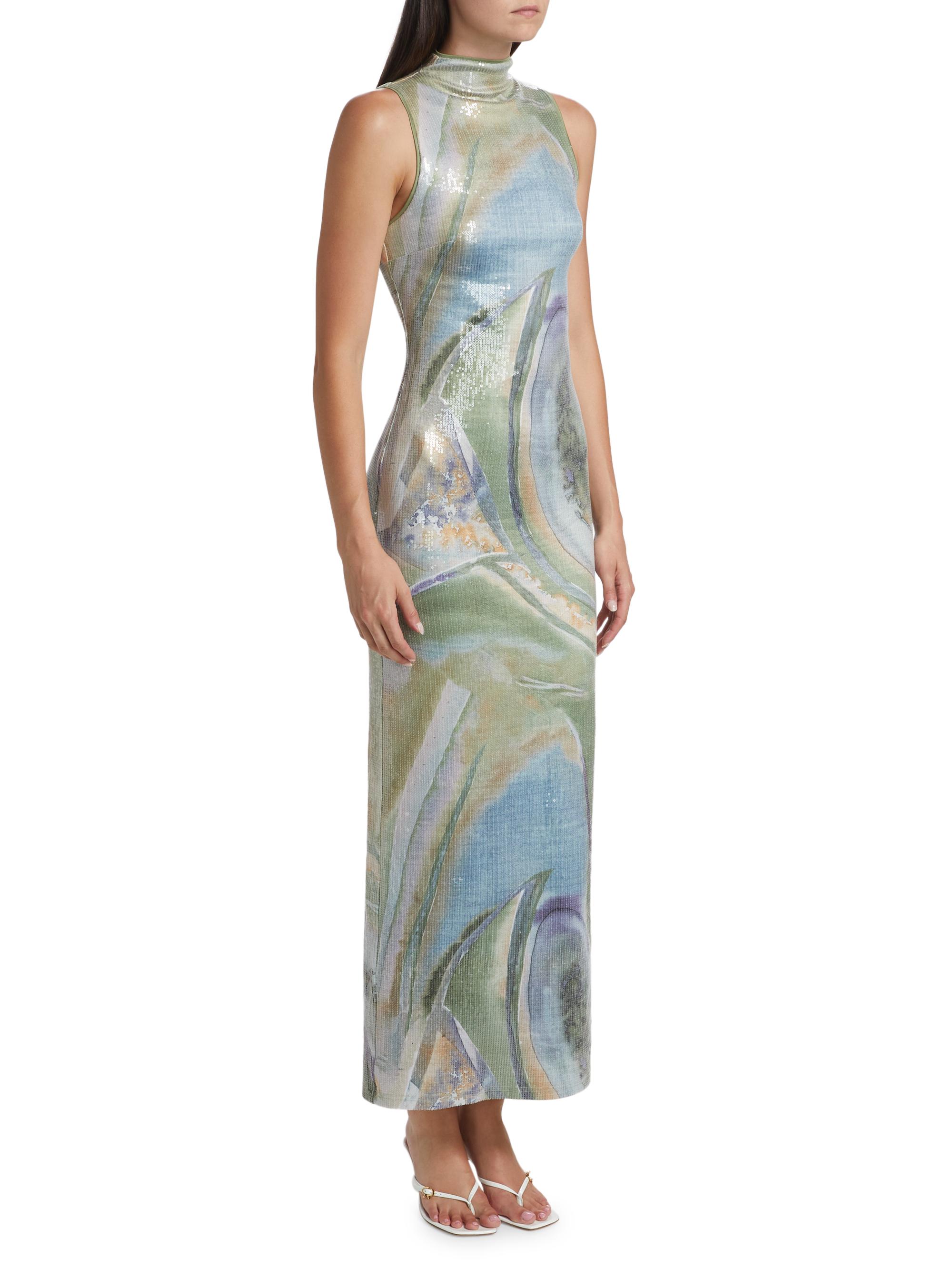 Significant Other Lucinda Abstract Sequin Sleeveless Maxi Dress | Saks  Fifth Avenue