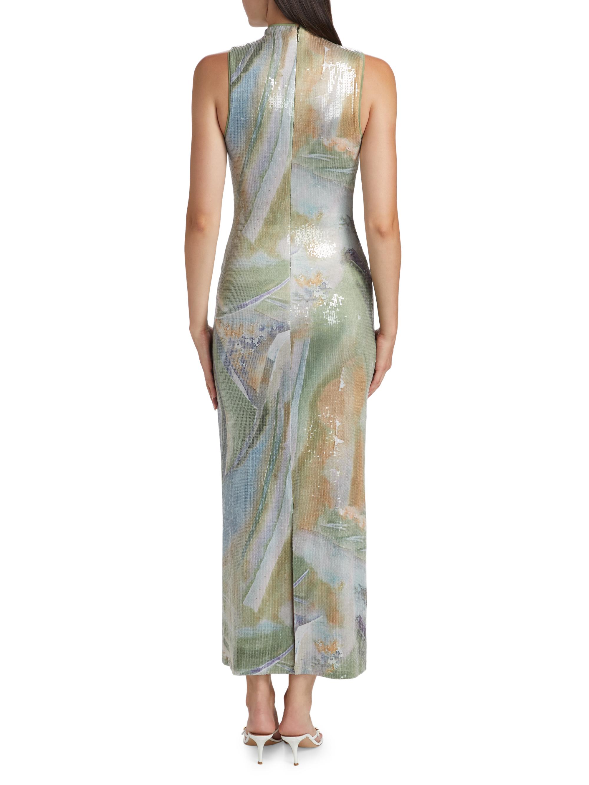 Significant Other Lucinda Abstract Sequin Sleeveless Maxi Dress | Saks  Fifth Avenue