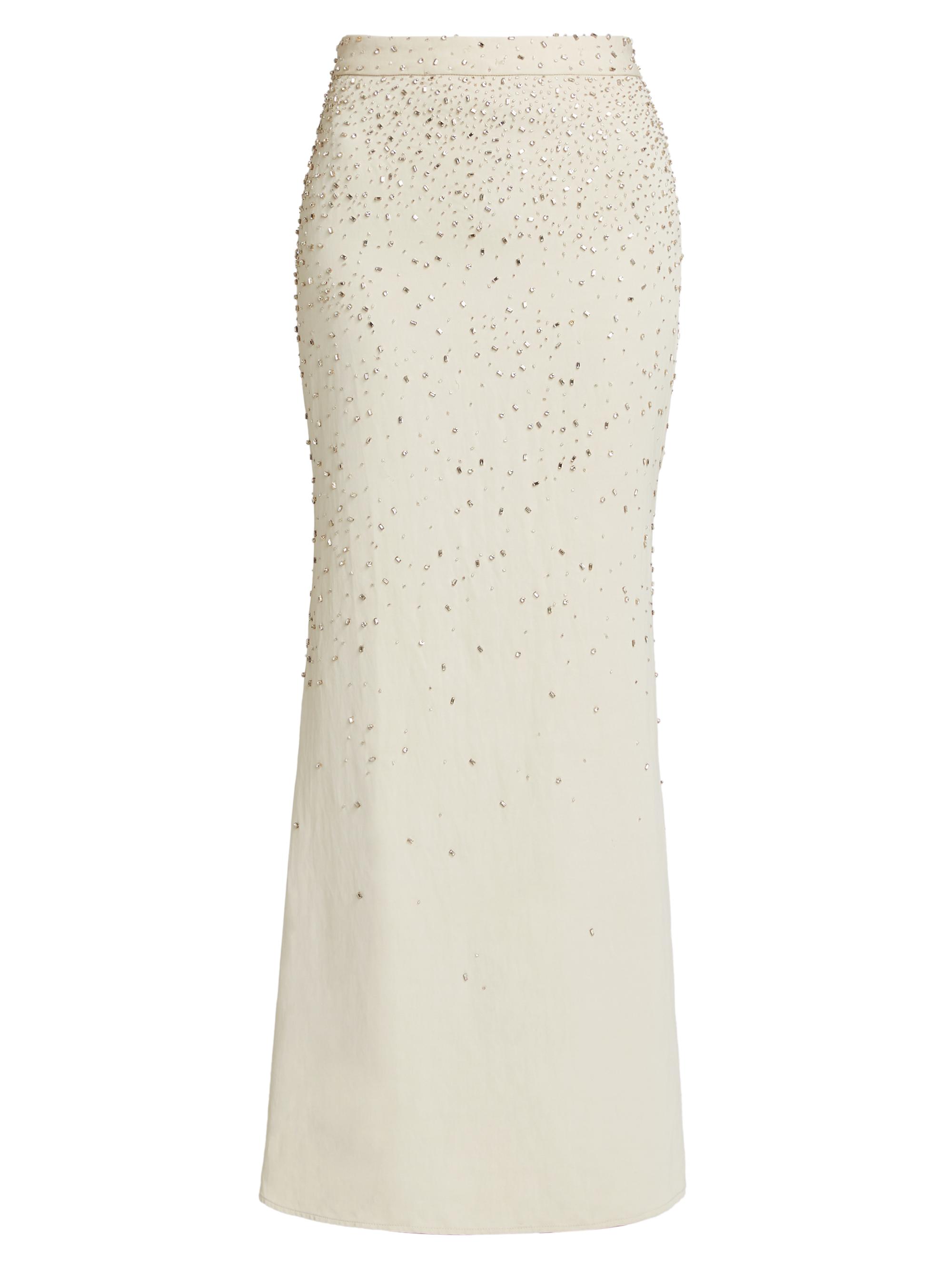 TWP At Last Crystal-Embellished Linen-Blend Maxi Skirt | Saks