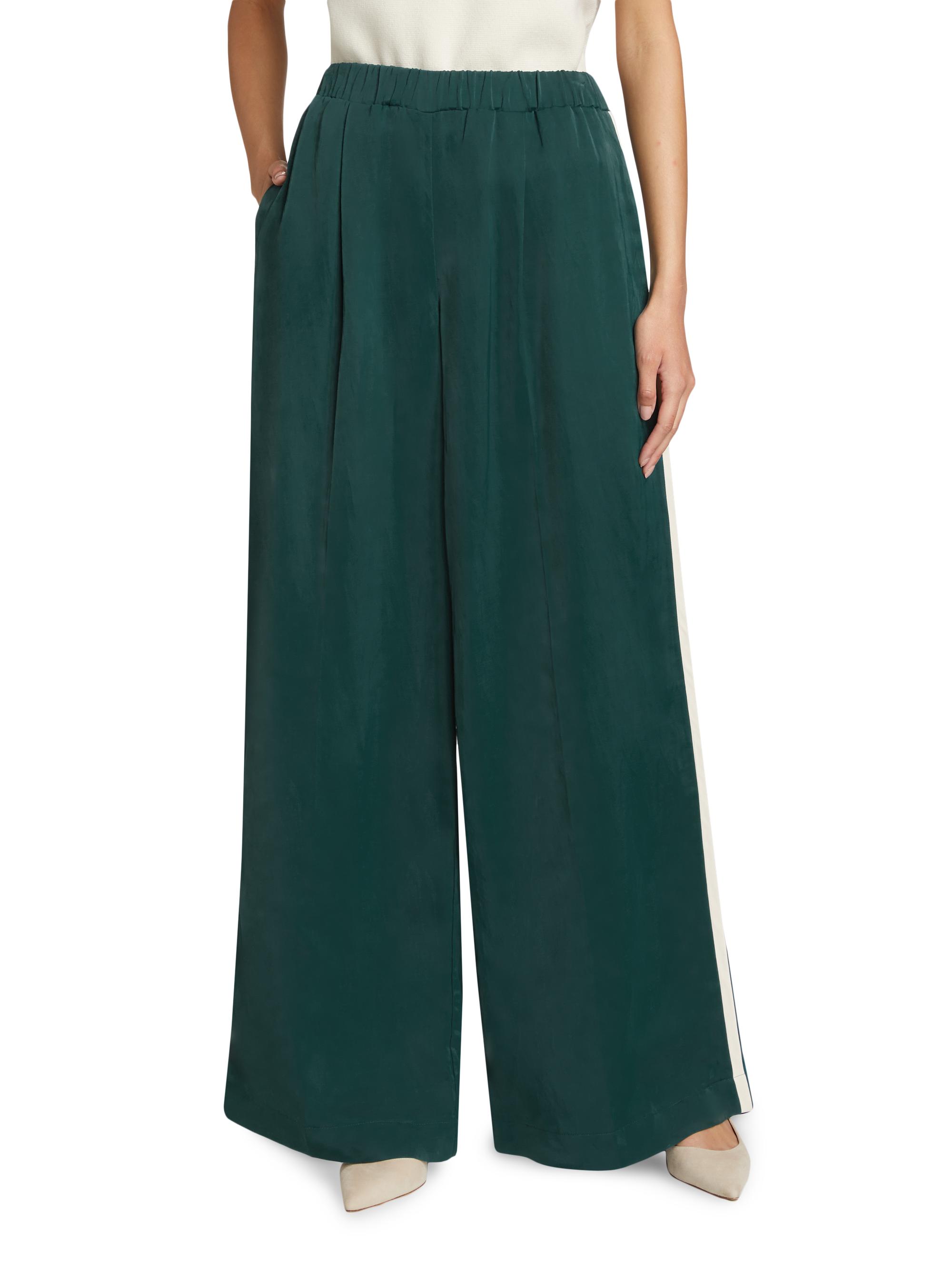 TWP Eva Side-Stripe Linen-Blend Wide-Leg Pants | Saks Fifth Avenue