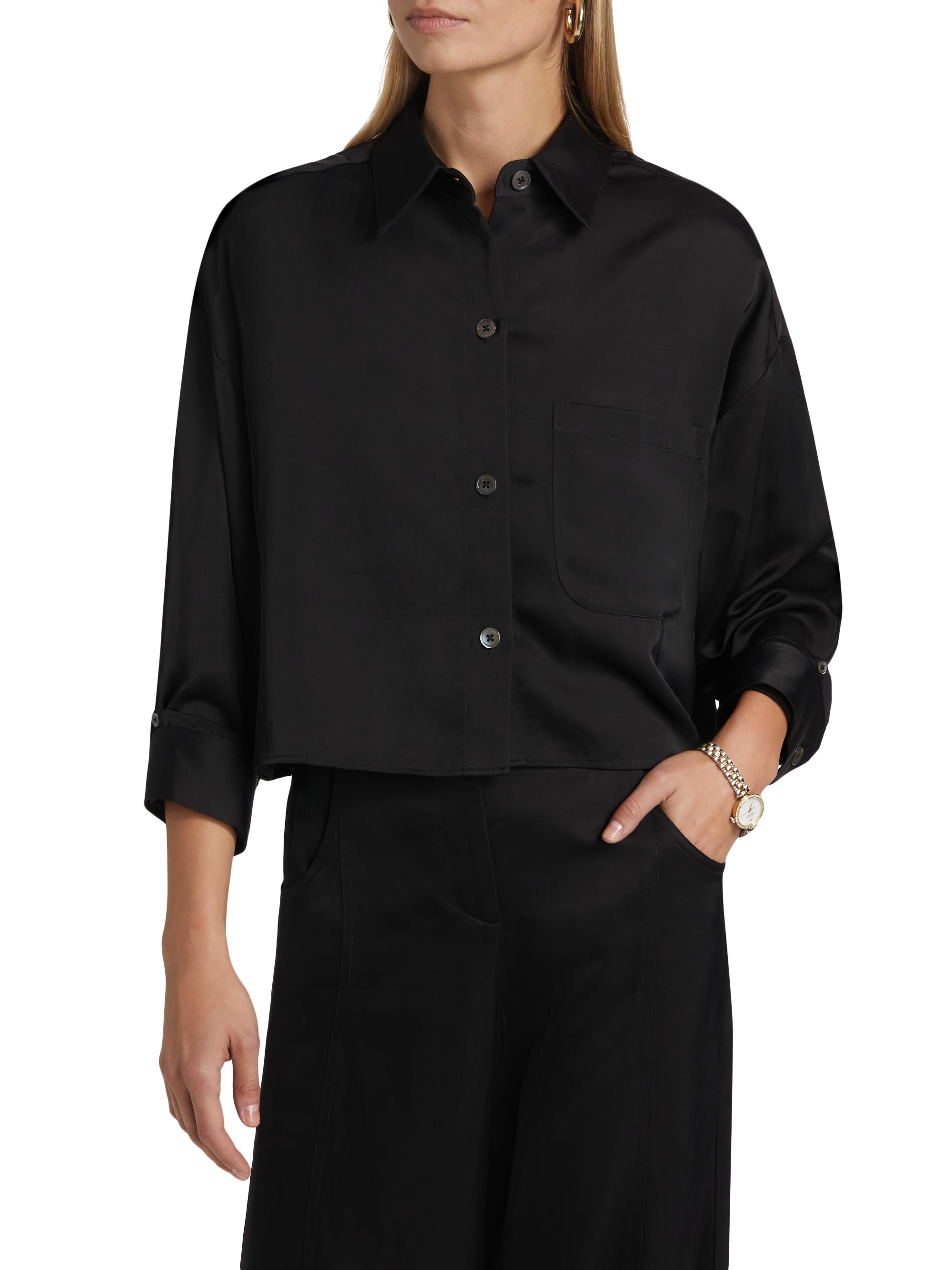 TWP Soon To Be Ex Linen-Blend Crop Shirt | Saks Fifth Avenue