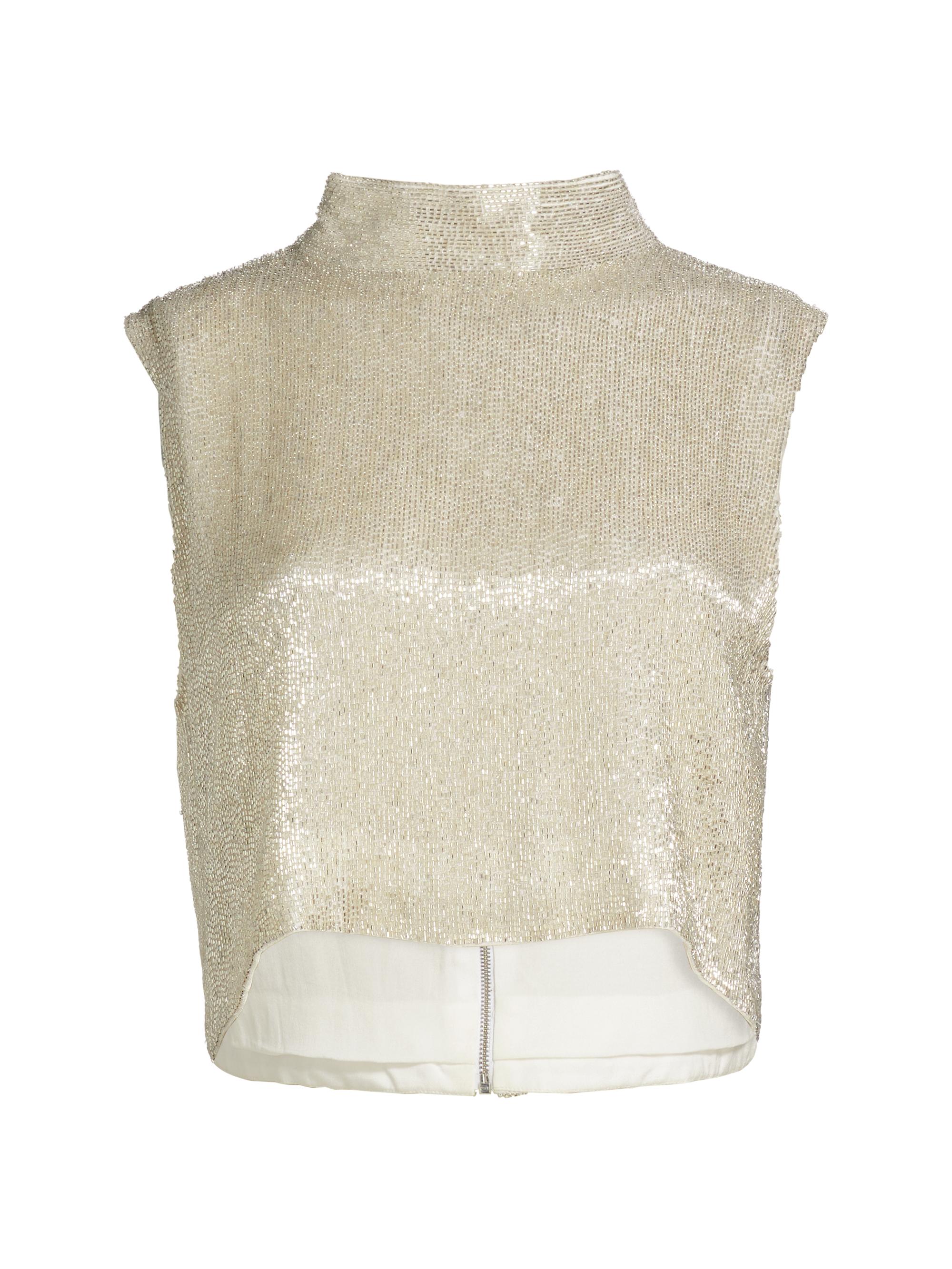 TWP Women's Gigi Beaded Silk Sleeveless Top -