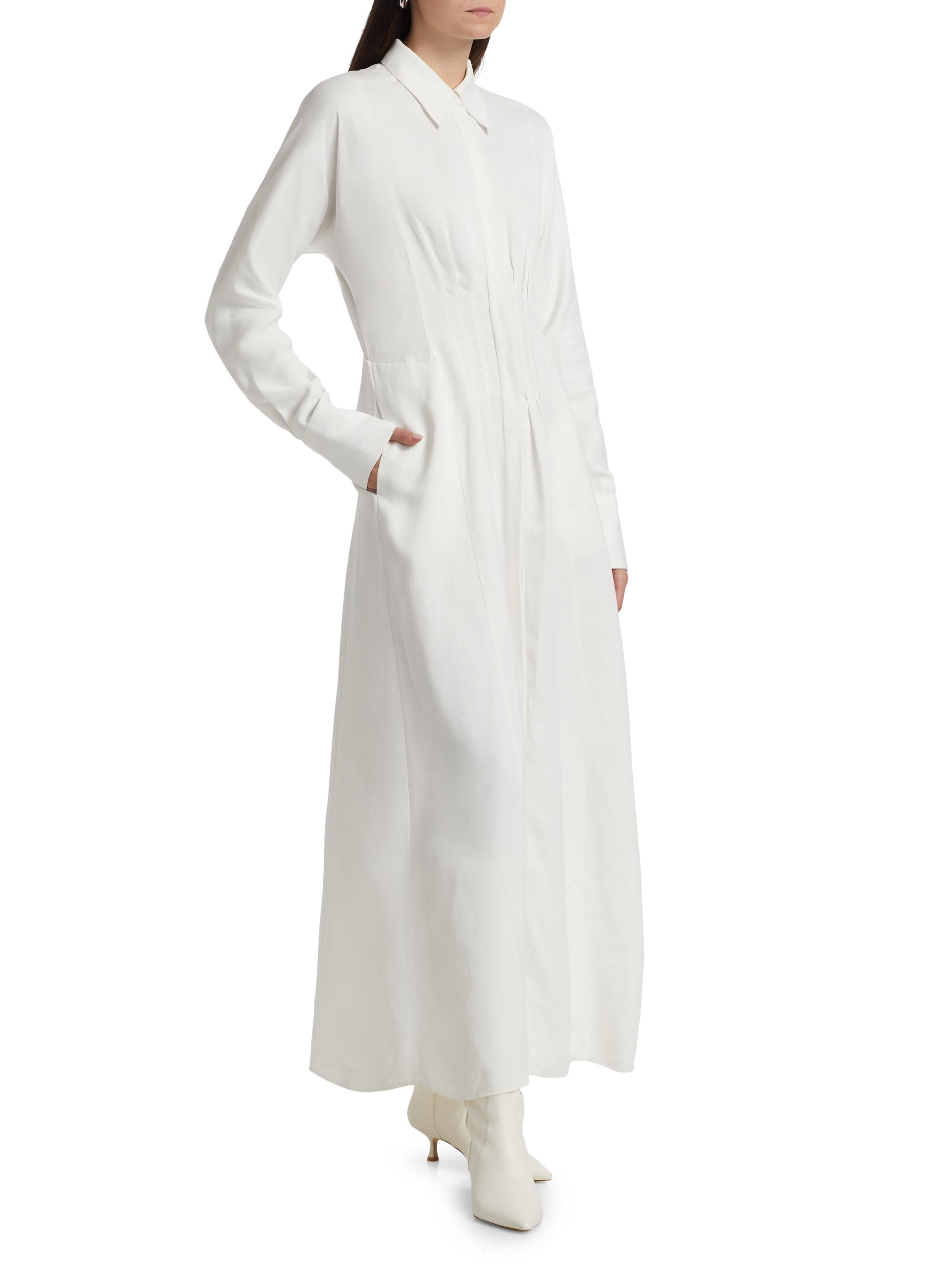 ✴︎限定お値下げ中　【plage】Wool drape longTシャツ　ホワイト TWP Main Street After Midnight Pleated Maxi Shirtdress | Saks