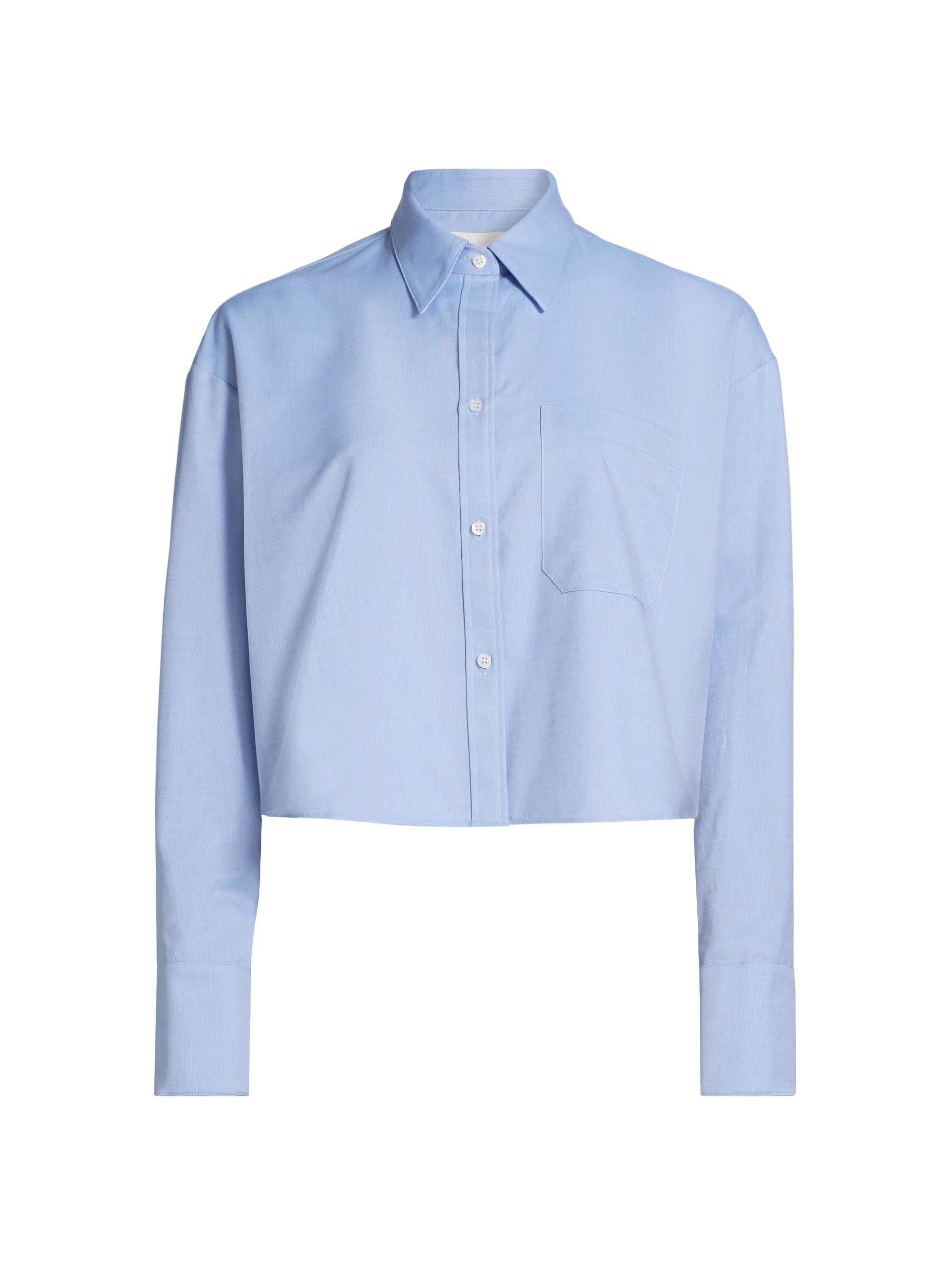TWP Women's Little Big Joe Cropped Oxford Shirt - Blue