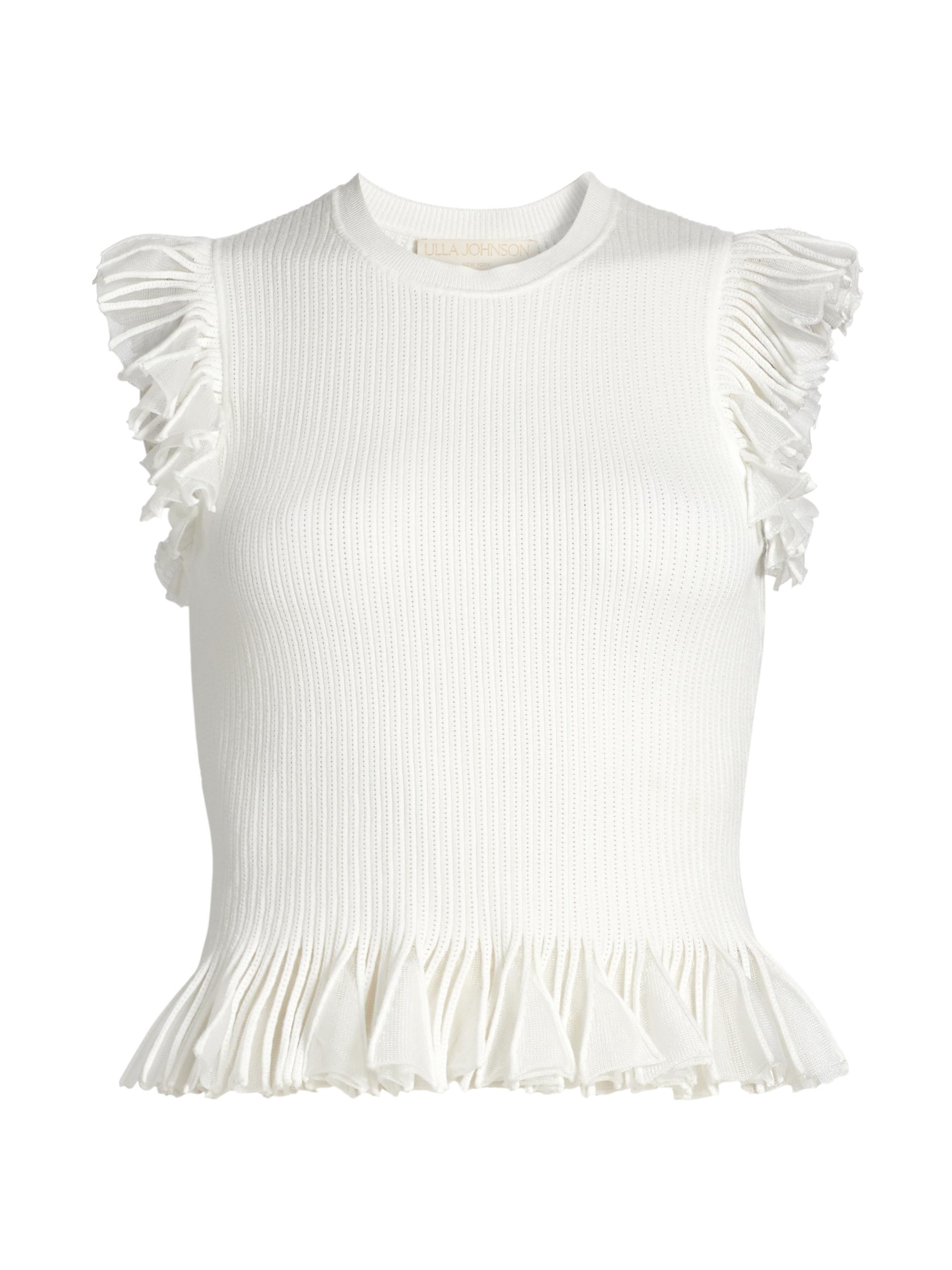 Ulla Johnson Women's Leila Ruffled Top - Cowrie