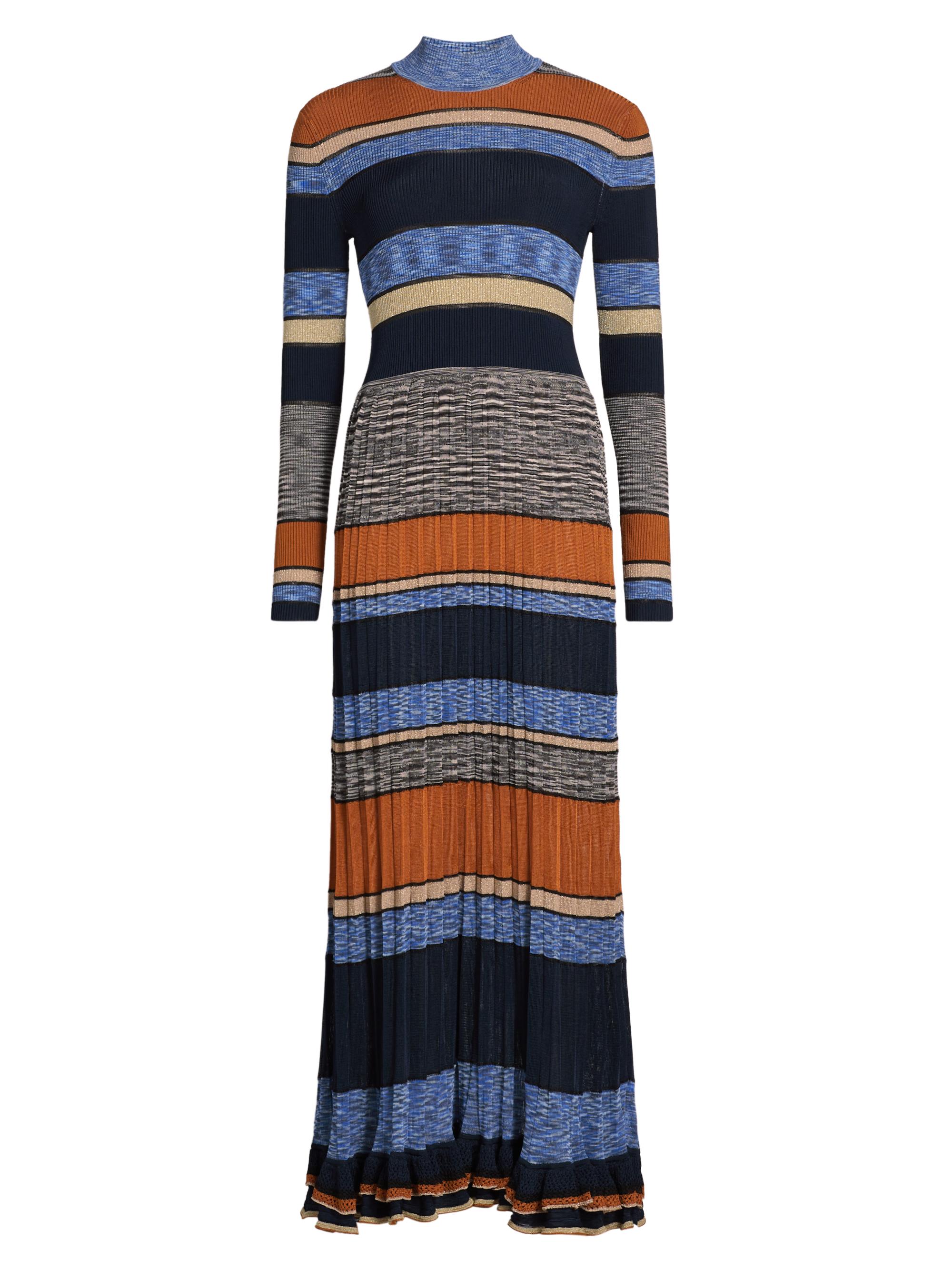 Ulla Johnson Women's Evangeline Striped Knit Maxi-Dress - Adriatic