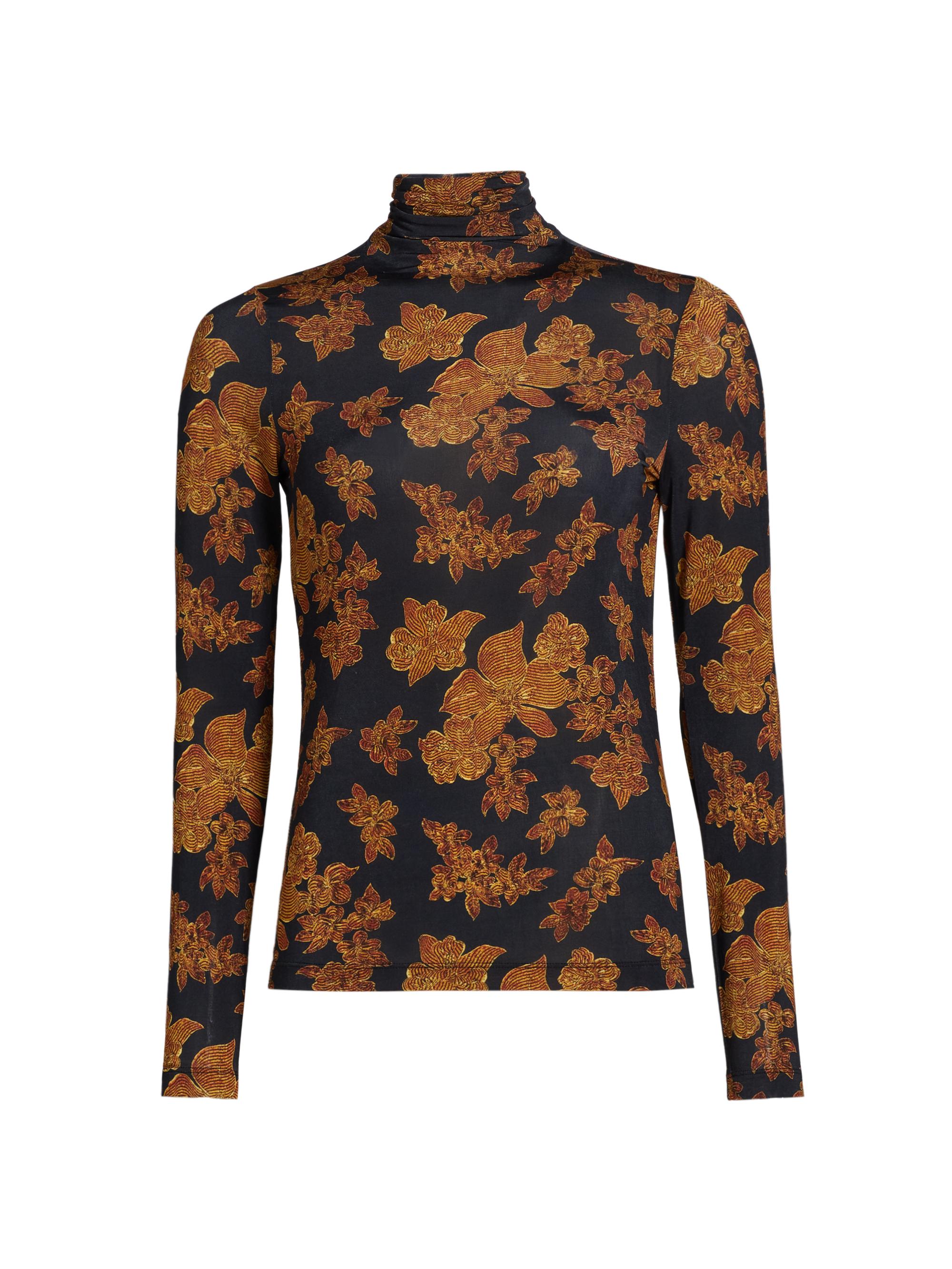 Ulla Johnson Women's Aurelia Floral Turtleneck Sweater - Onyx