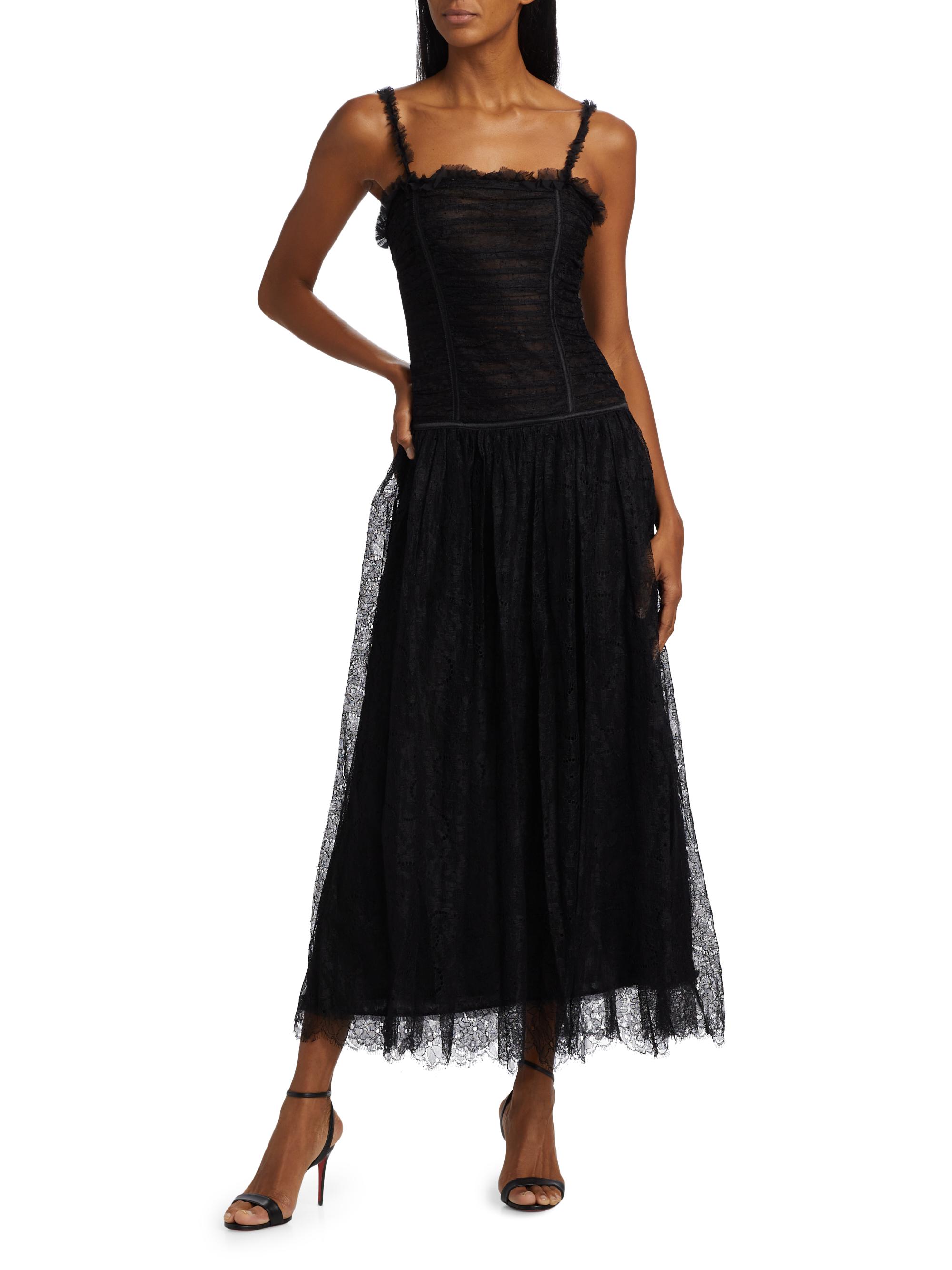 knee length dresses for ladies The Betty Dress in White Chantilly Lace main image 0