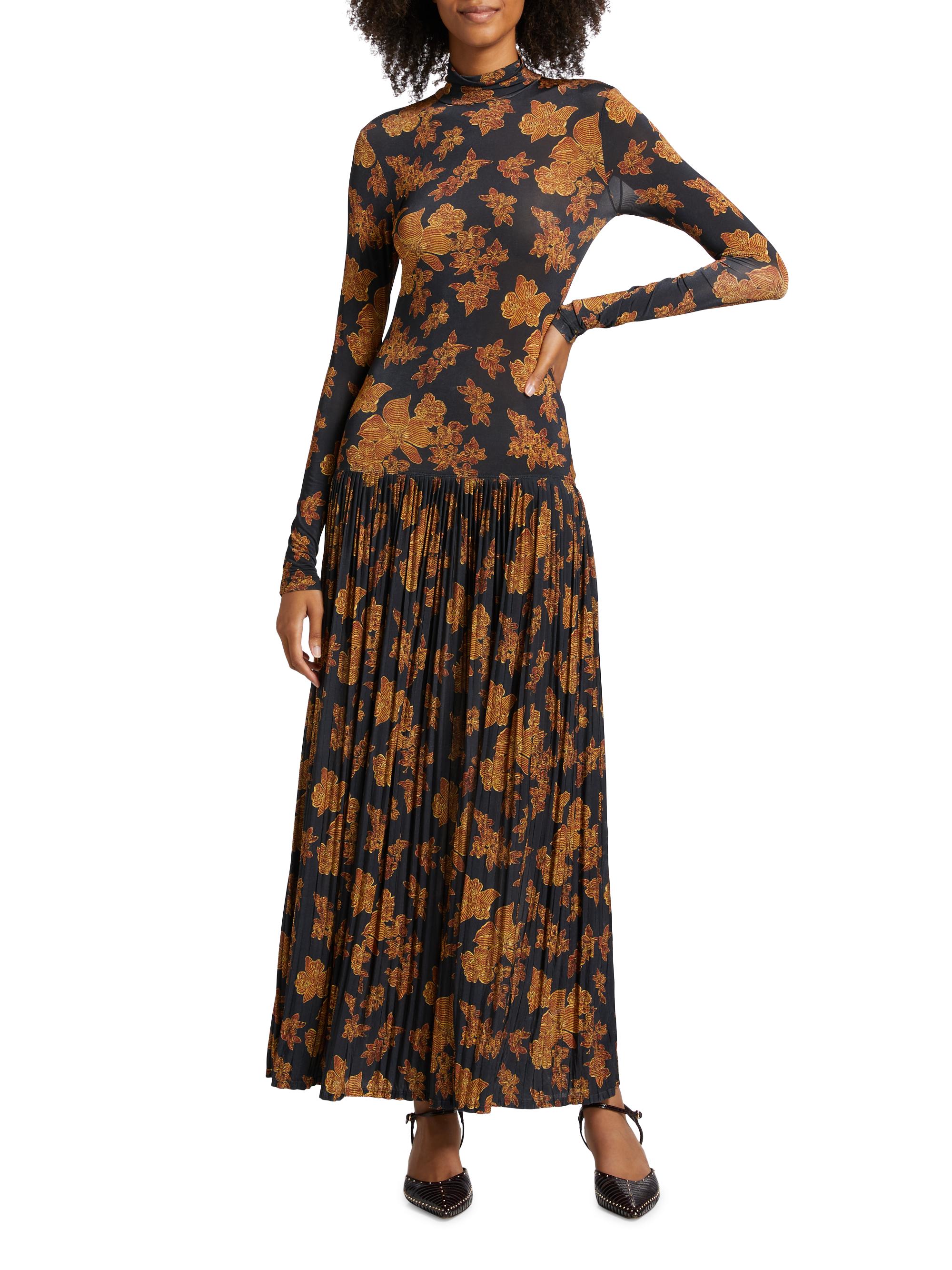 blue midi length dress Woodland Summer Midi Dress