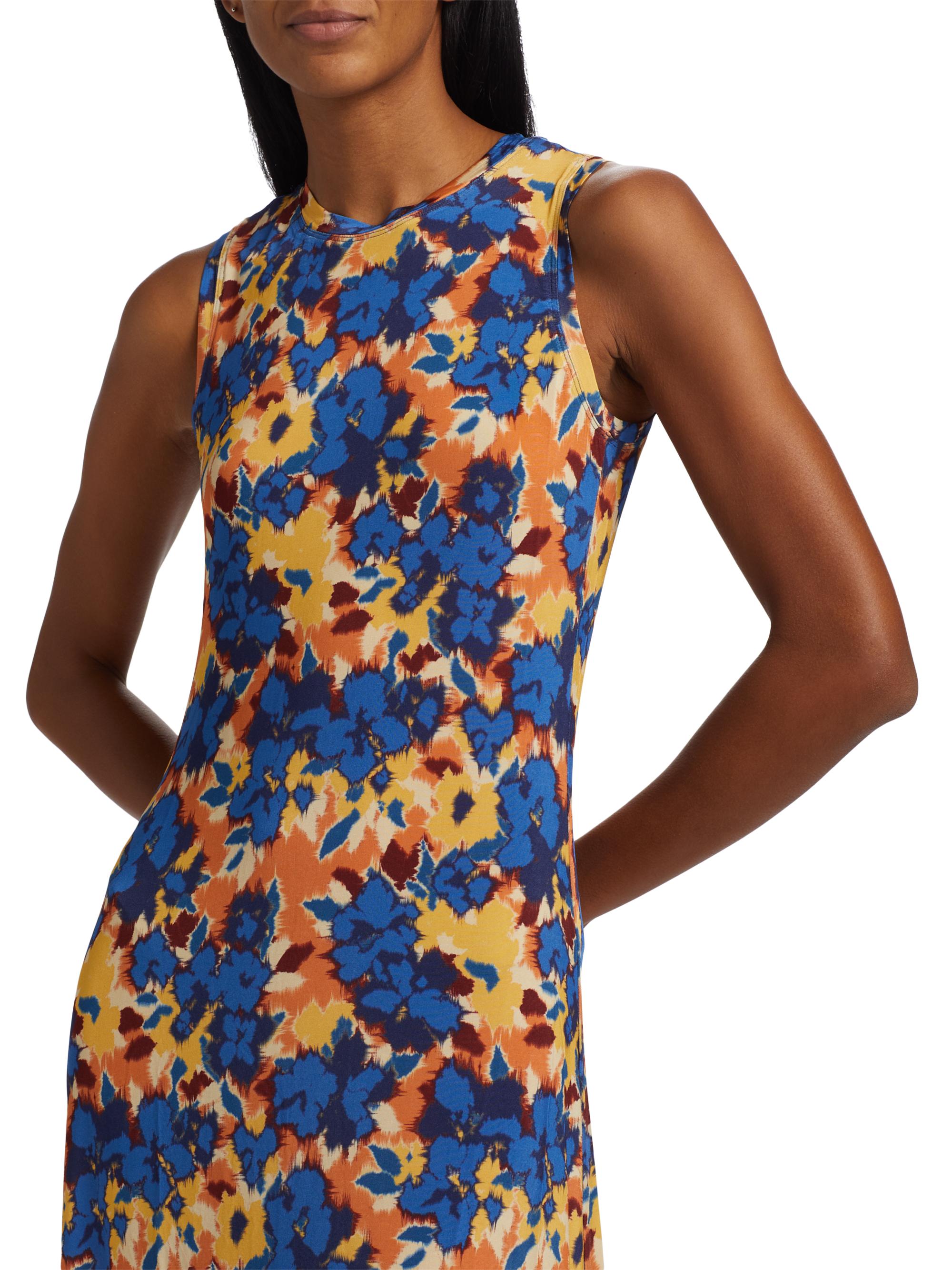 knee length dresses for ladies Threadbare Women's Green Floral Jersey Ladies' Midi Smock Dress with Pockets main image 0