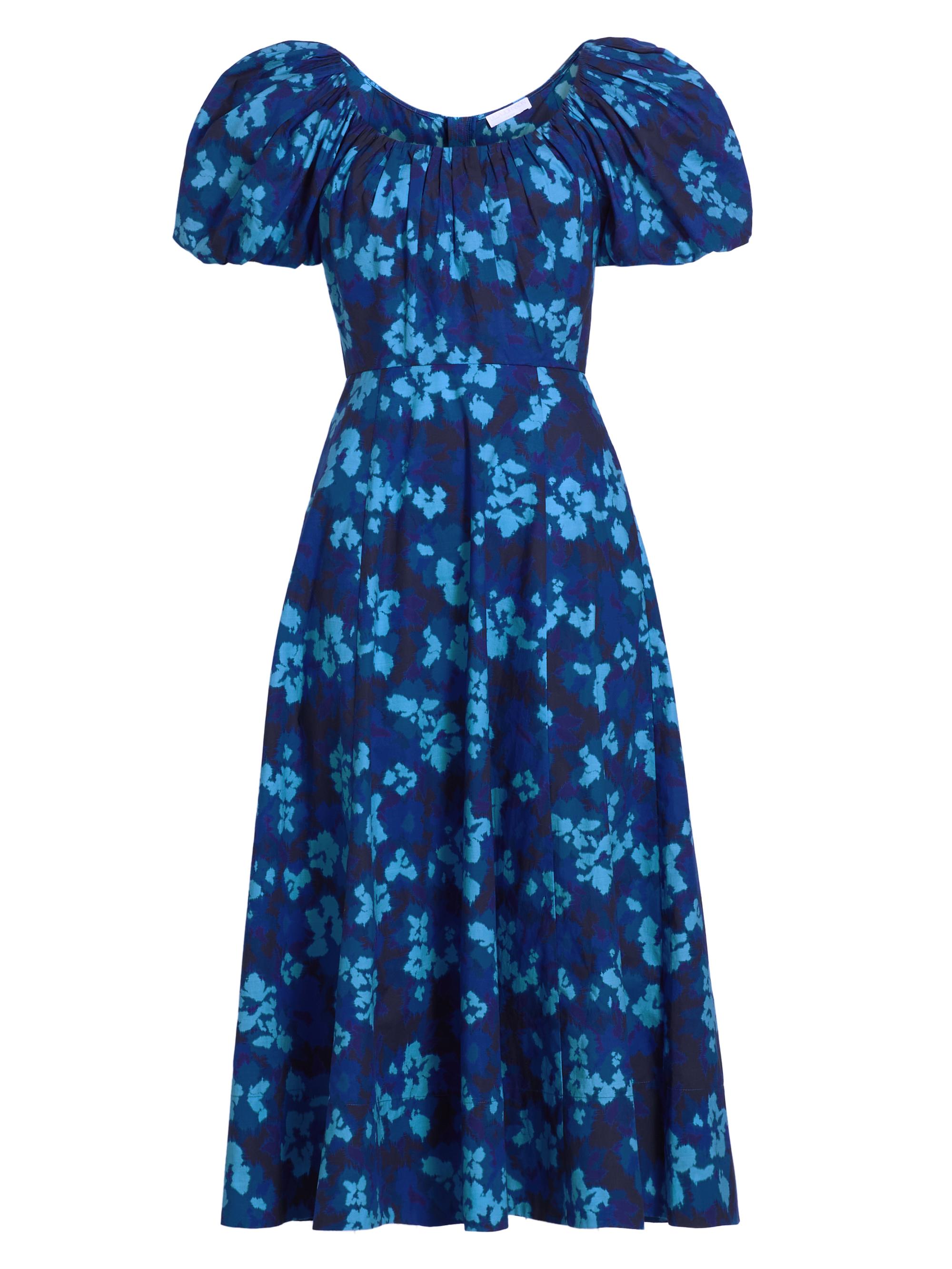 Ulla Johnson Women's Imara Floral Cotton Poplin Midi-Dress - Azure