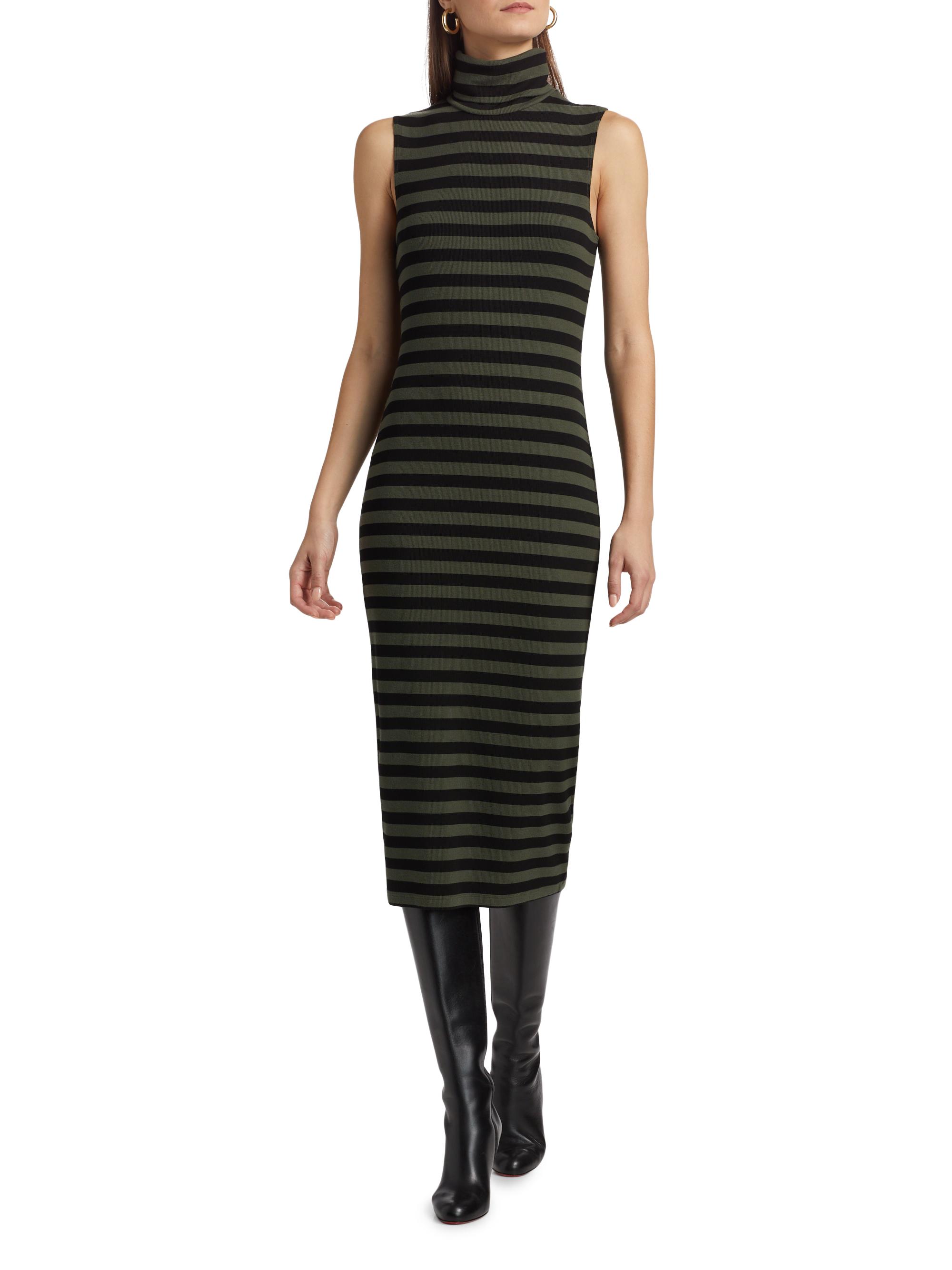 green emerald velvet dress Sleeveless Turtleneck Bodycon Knit Dress – Libby Story main image 1