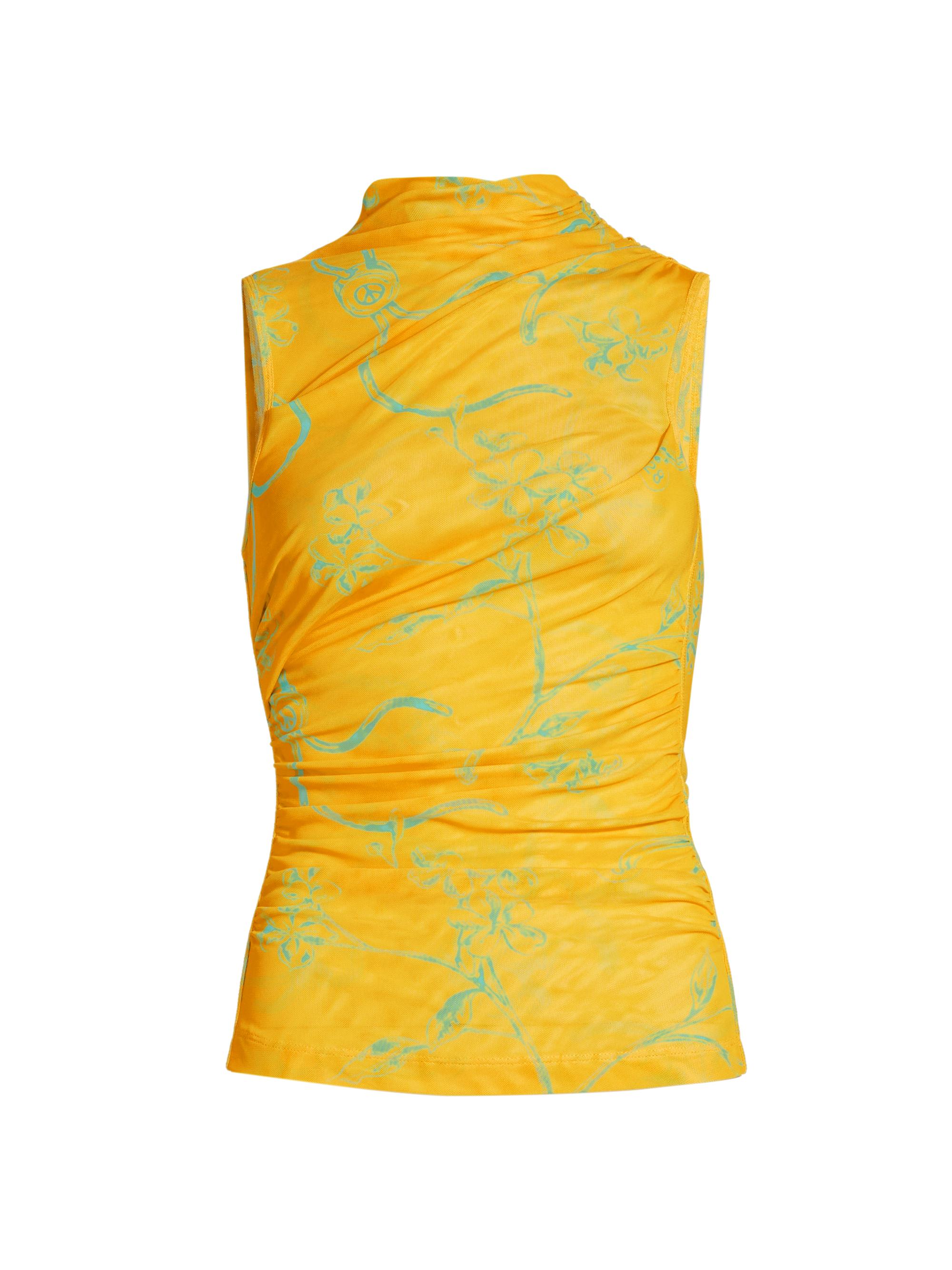 Moschino Jeans Women's Printed Sleeveless Blouse - Multi Yellow
