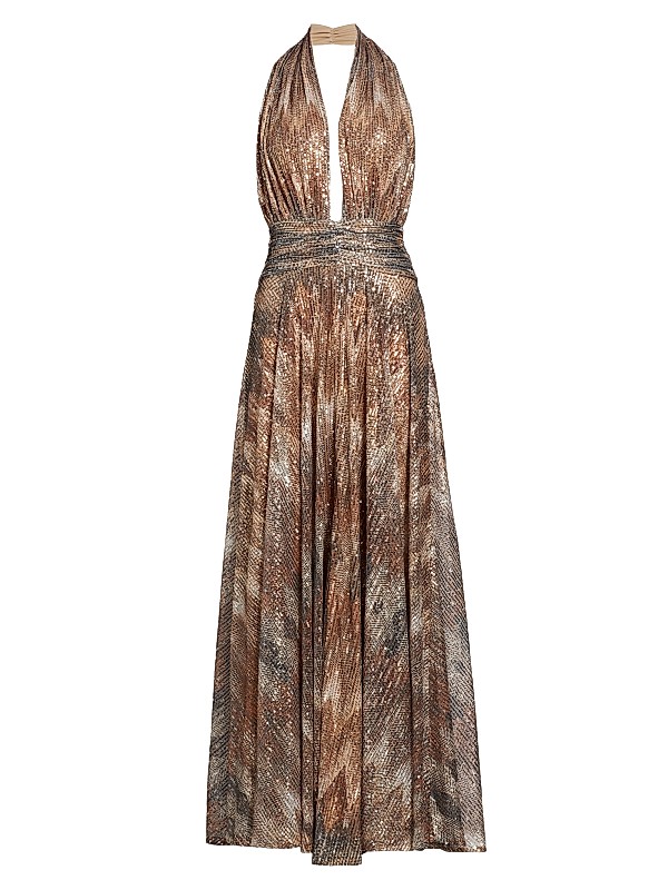 Maria Chevron Halter Dress Maria Chevron Halter Dress