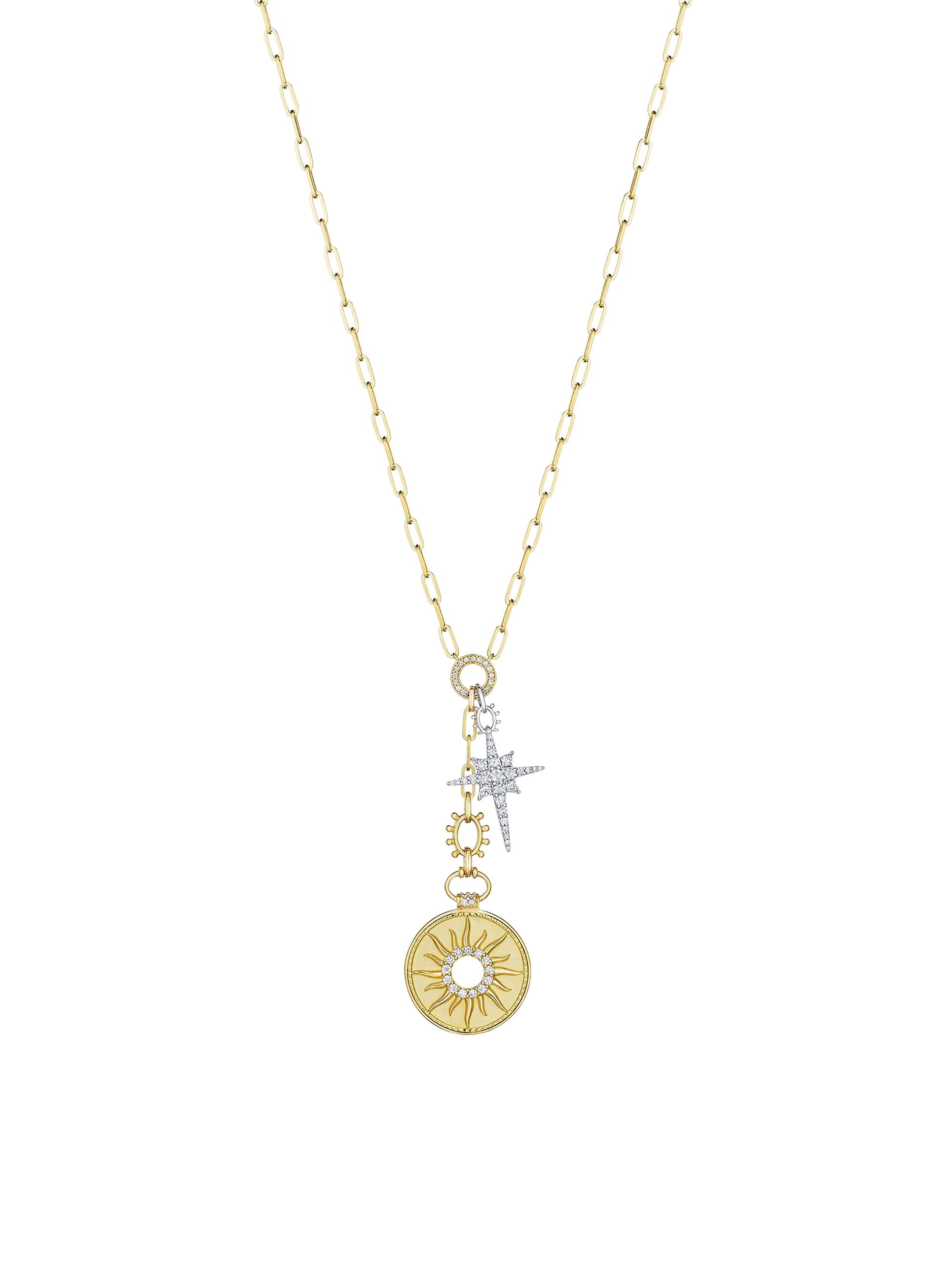 Hueb Women's Penka Two-Tone 18K Gold & 0.78 TCW Diamond Celestial Charm Necklace - Yellow Gold