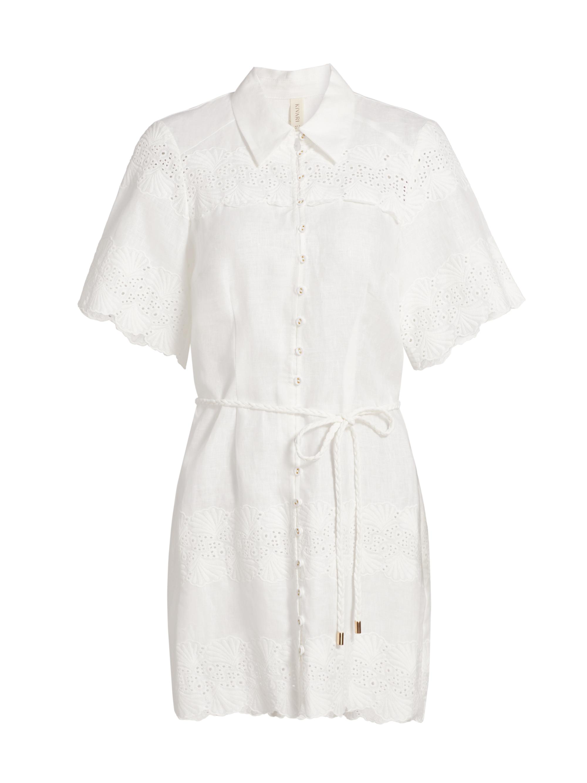 Kivari Women's Payton Linen-Cotton Minidress - White