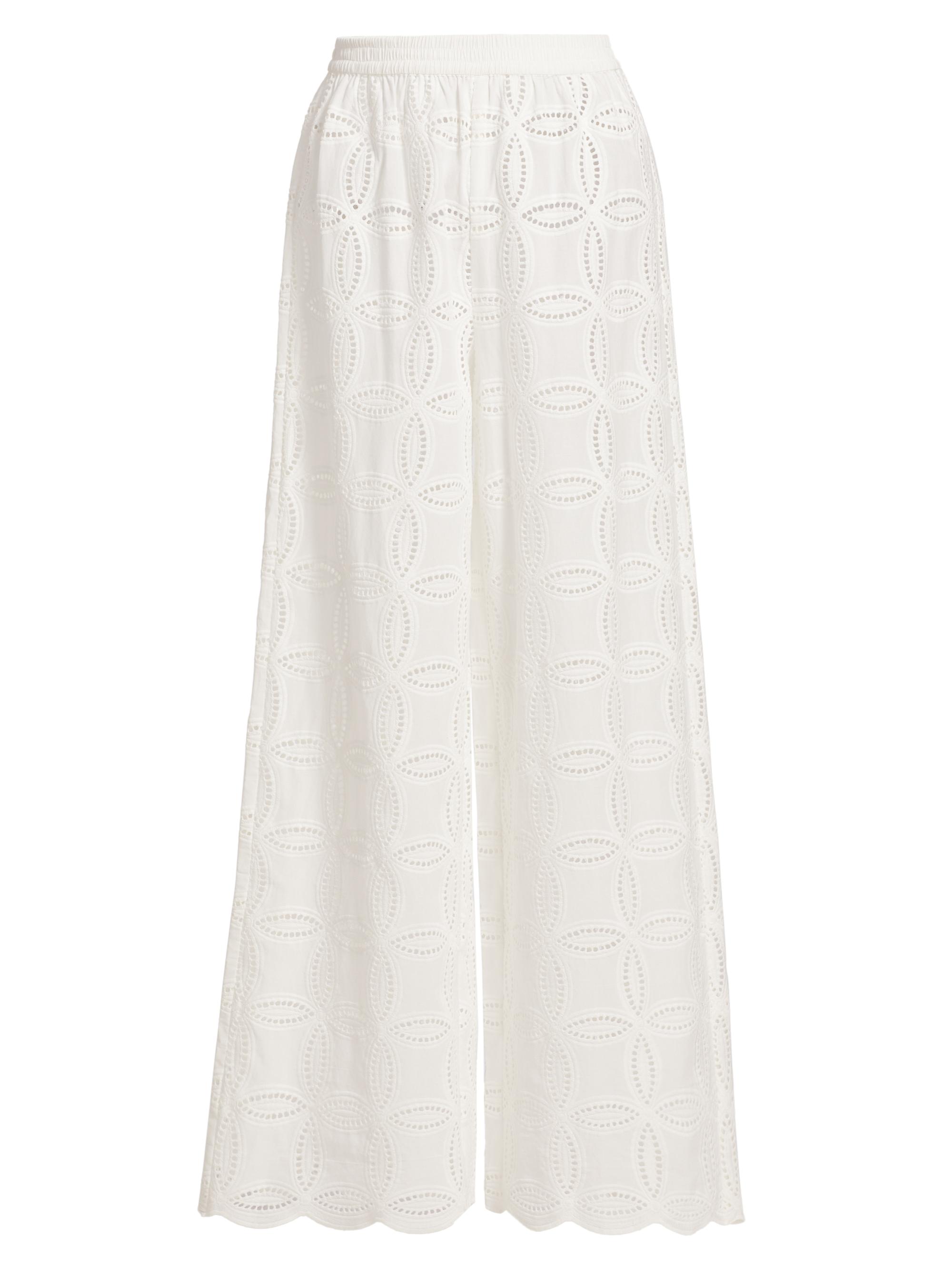 Kivari Women's Rio Cotton Broderie Pants - White