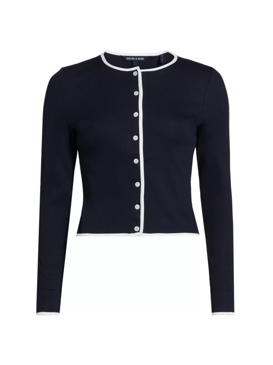 Shop Veronica Beard Wilmer Stretch-Cotton Cardigan | Saks